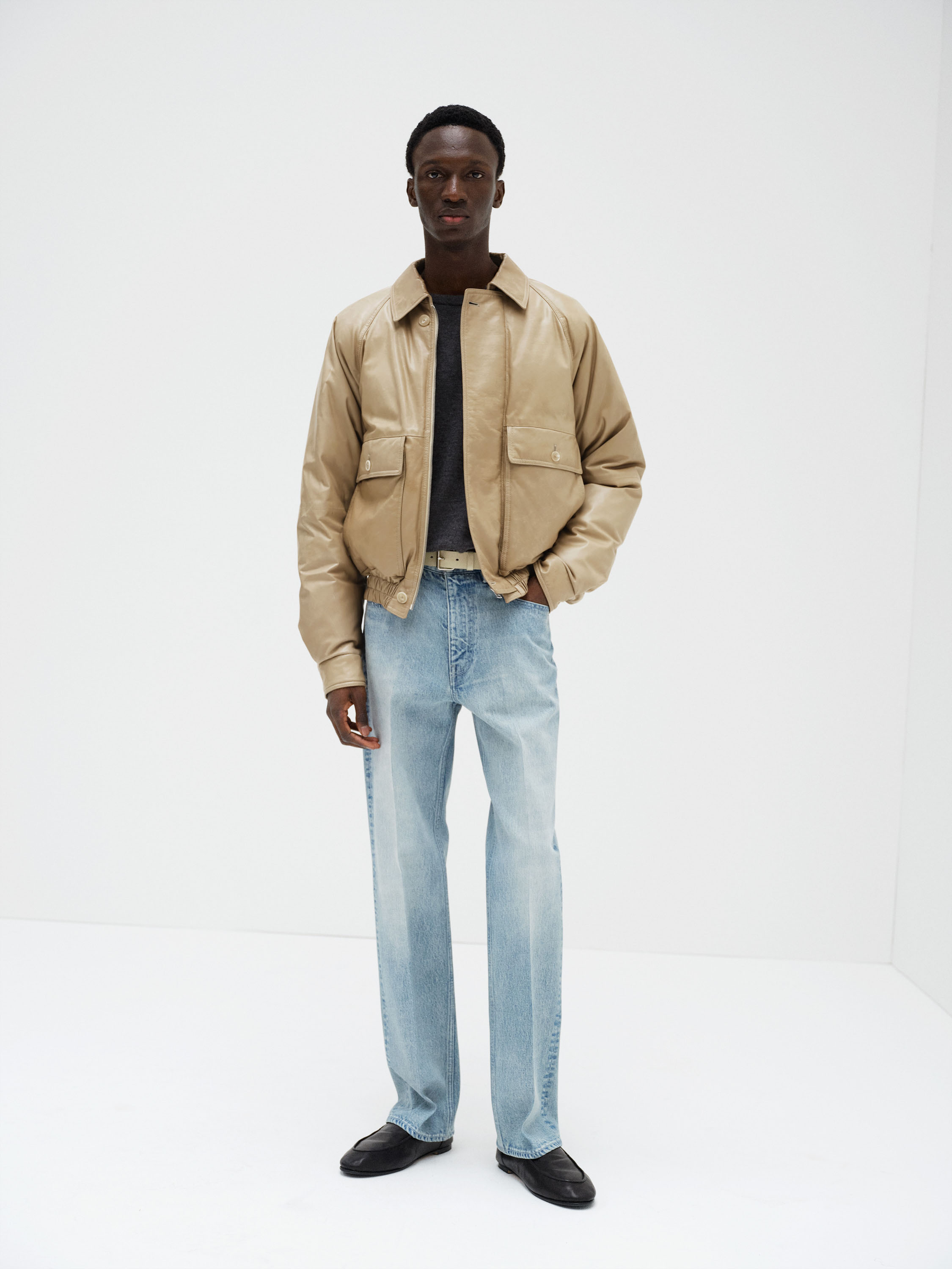 FINE CALF LEATHER DOWN BLOUSON 詳細画像 BEIGE 4