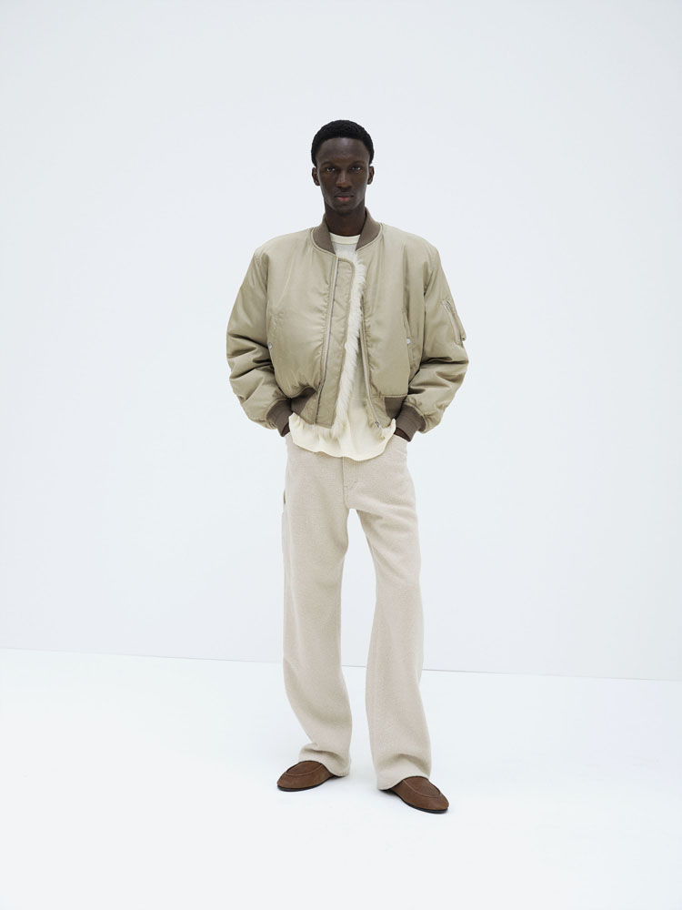 SILK TWILL FLIGHT BLOUSON / MERINO MOUTON LINING - AURALEE