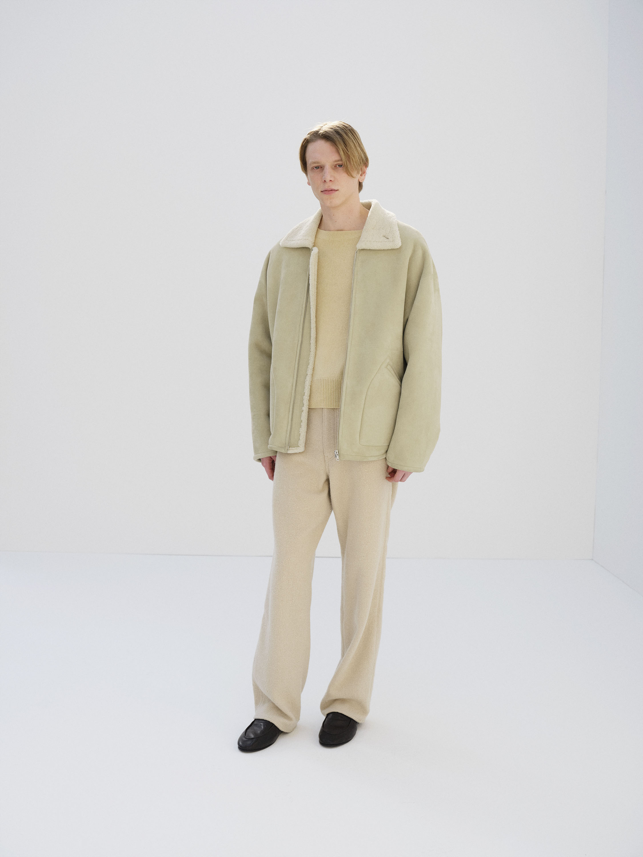 MERINO MOUTON ZIP BLOUSON 詳細画像 IVORY LIME 2
