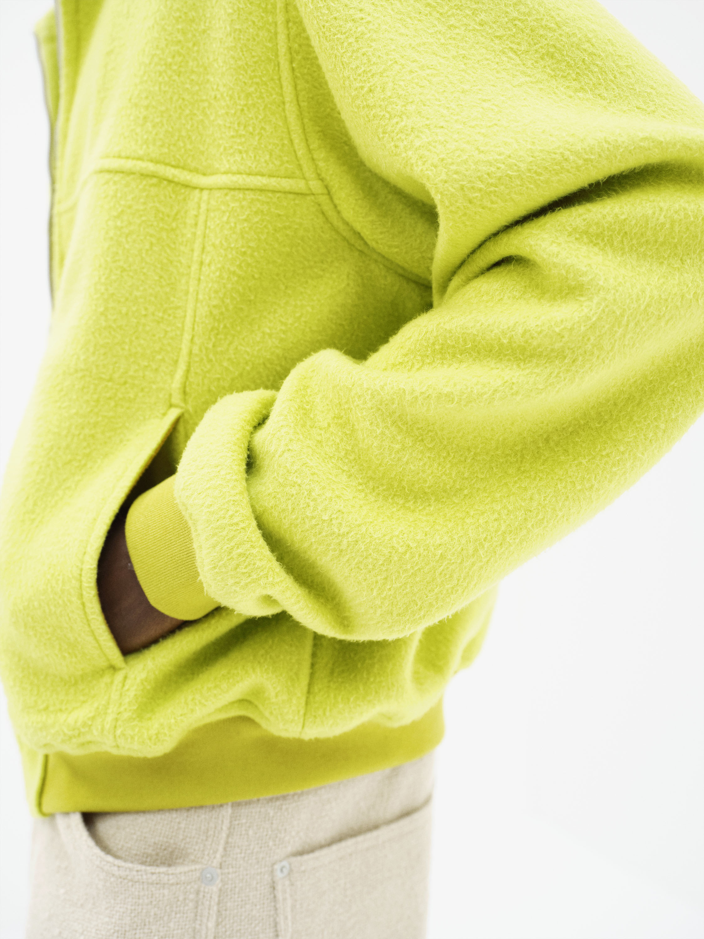 PURE SILK COMFORT FLEECE ZIP BLOUSON 詳細画像 LIME YELLOW 3