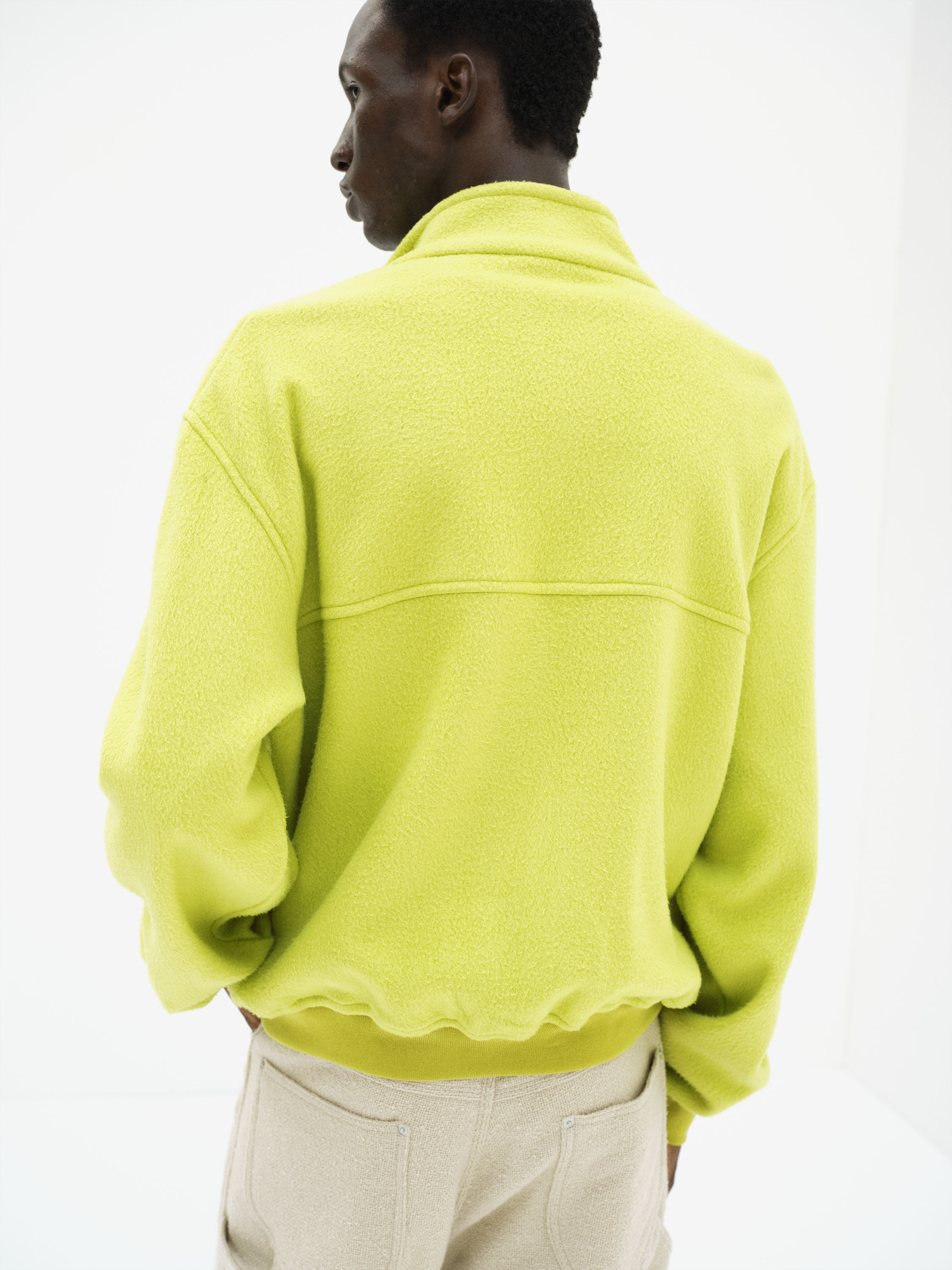 PURE SILK COMFORT FLEECE ZIP BLOUSON 詳細画像 LIME YELLOW 5