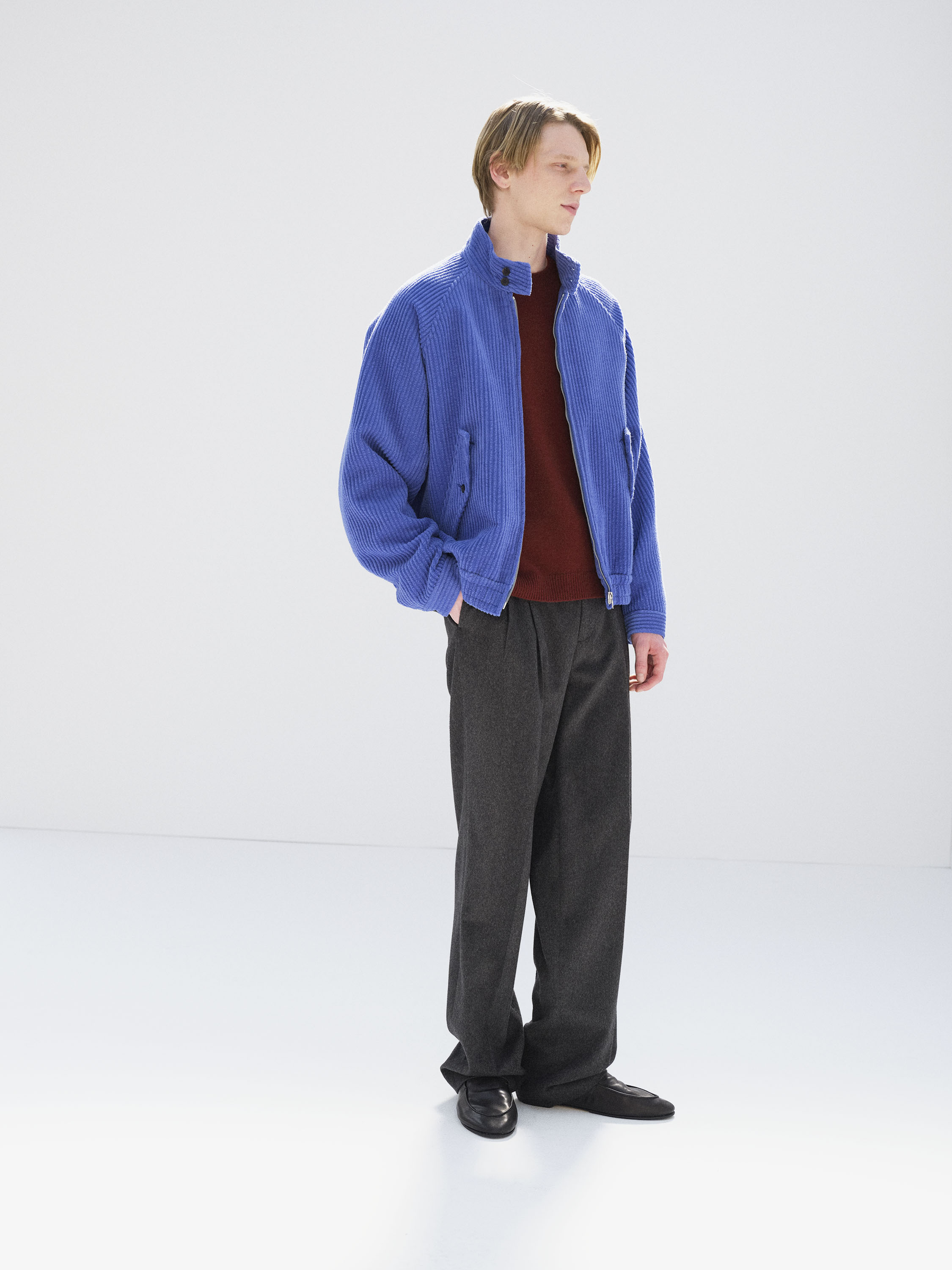 WOOL CASHMERE CORDUROY ZIP BLOUSON 詳細画像 ROYAL BLUE 2