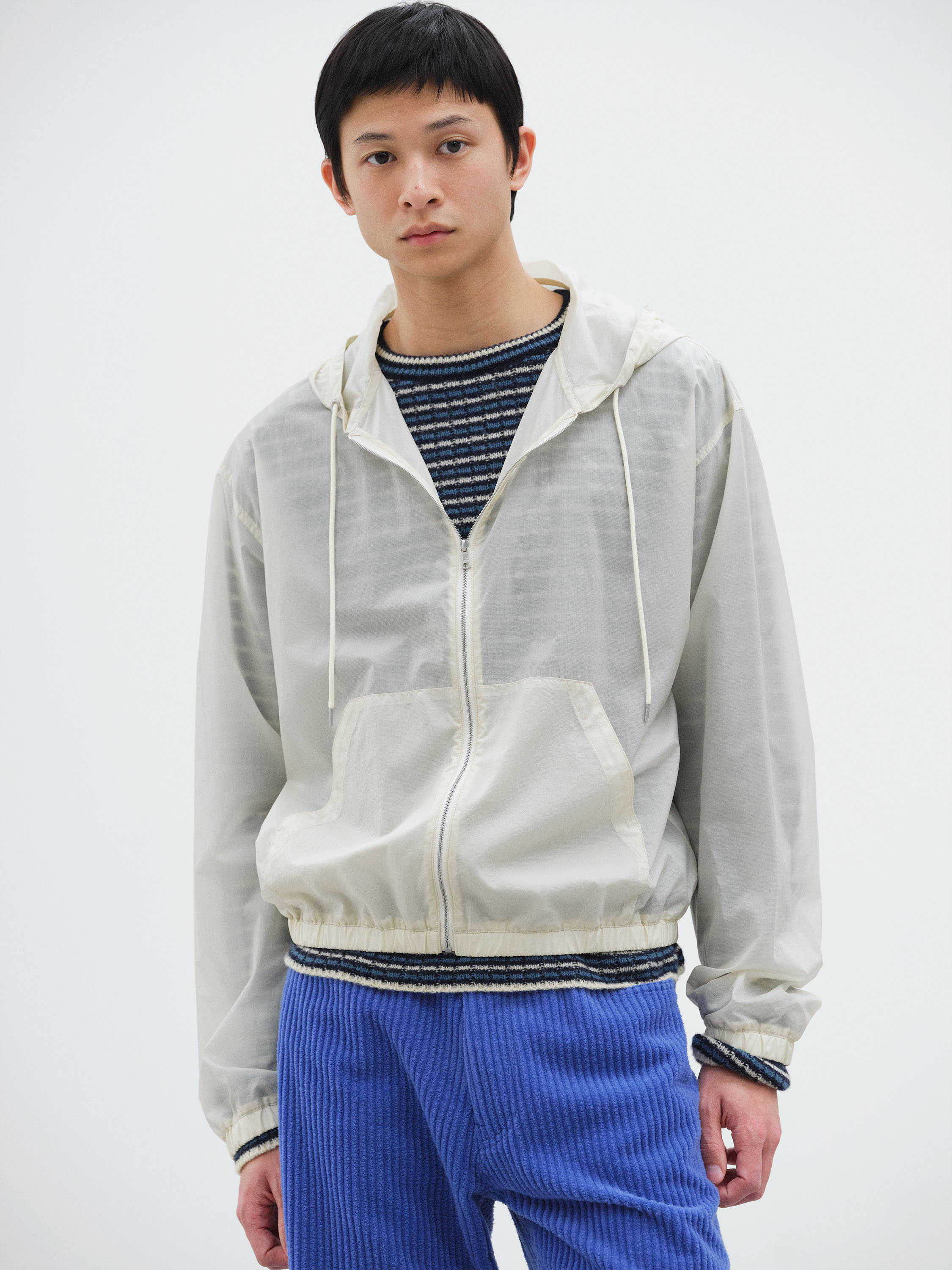 SHEER NYLON RIPSTOP HOODED BLOUSON 詳細画像 DUSTY IVORY 2
