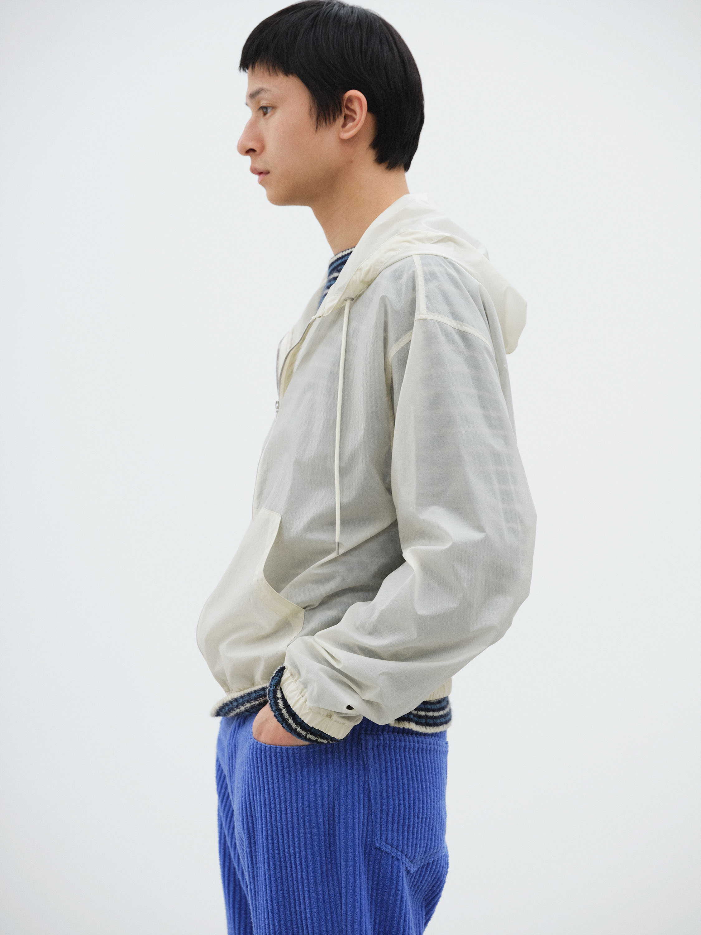 SHEER NYLON RIPSTOP HOODED BLOUSON 詳細画像 DUSTY IVORY 3