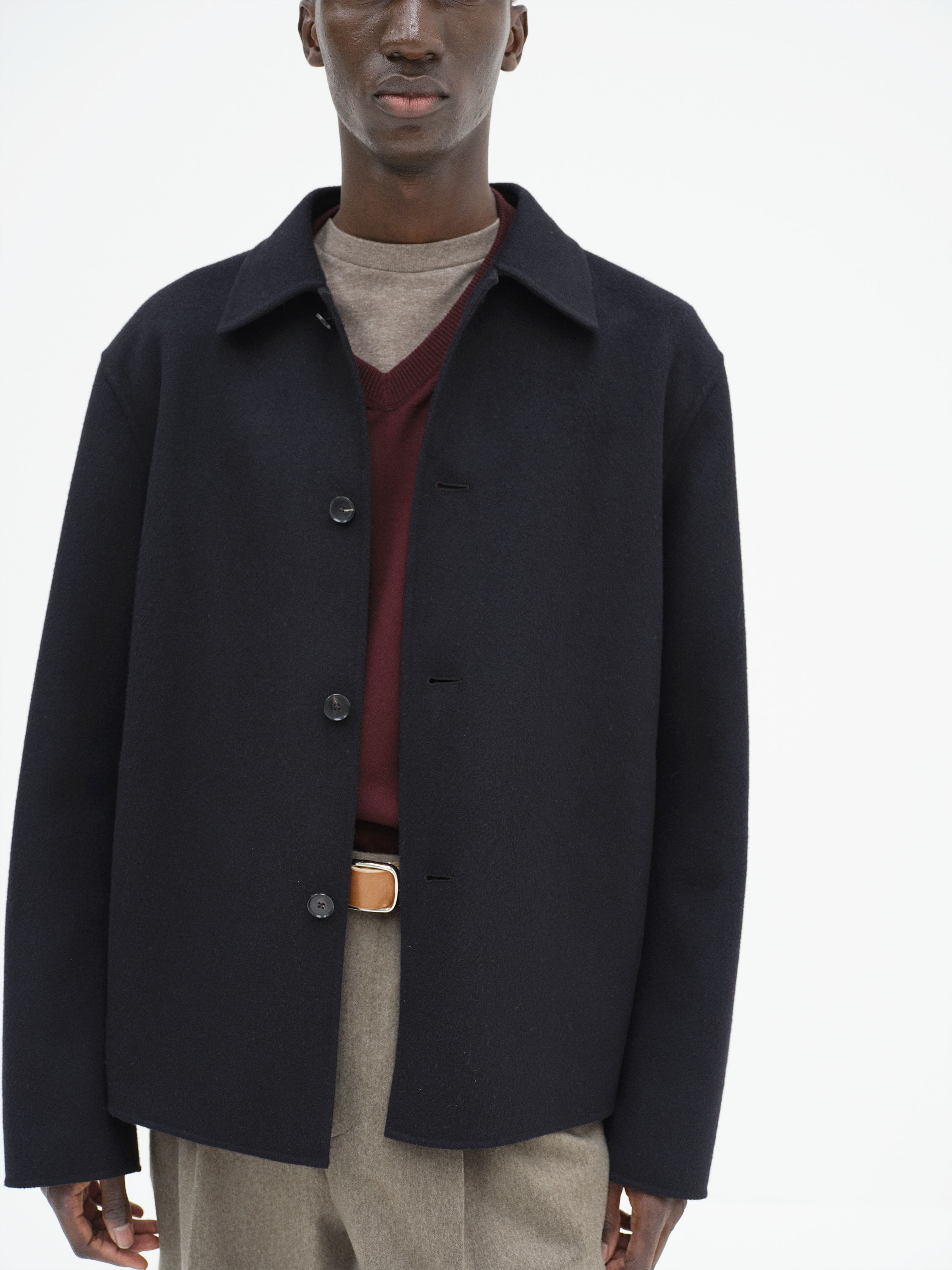 SUPER FINE WOOL MELTON HAND SEWN BLOUSON 詳細画像 BLACK 2