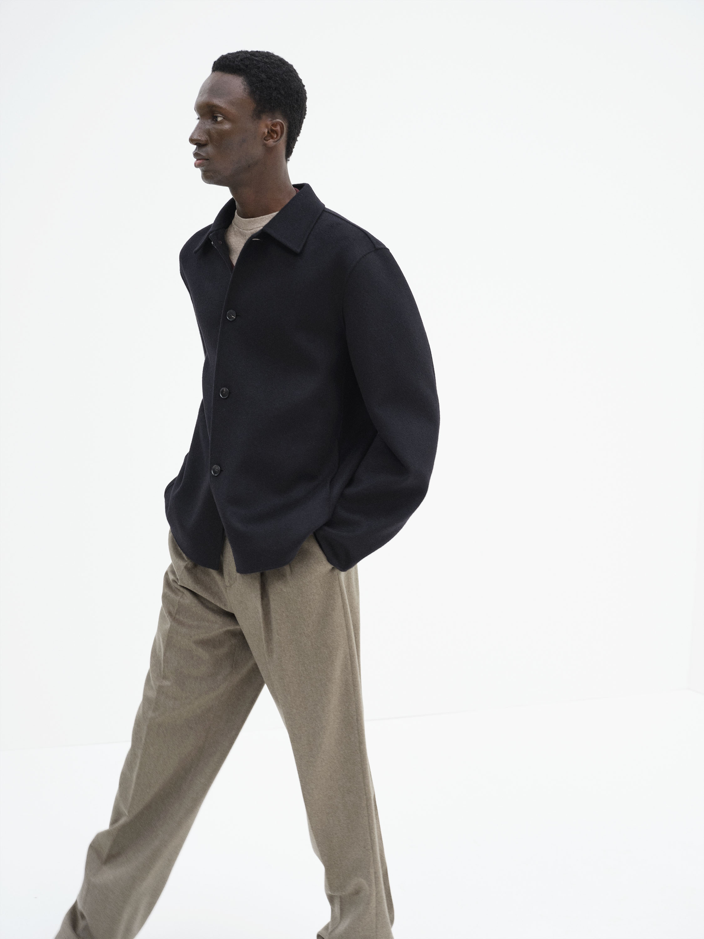 SUPER FINE WOOL MELTON HAND SEWN BLOUSON 詳細画像 BLACK 3