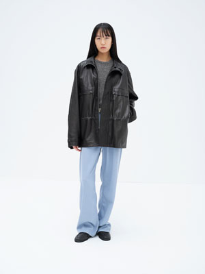 TEXTURED LAMB LEATHER BLOUSON