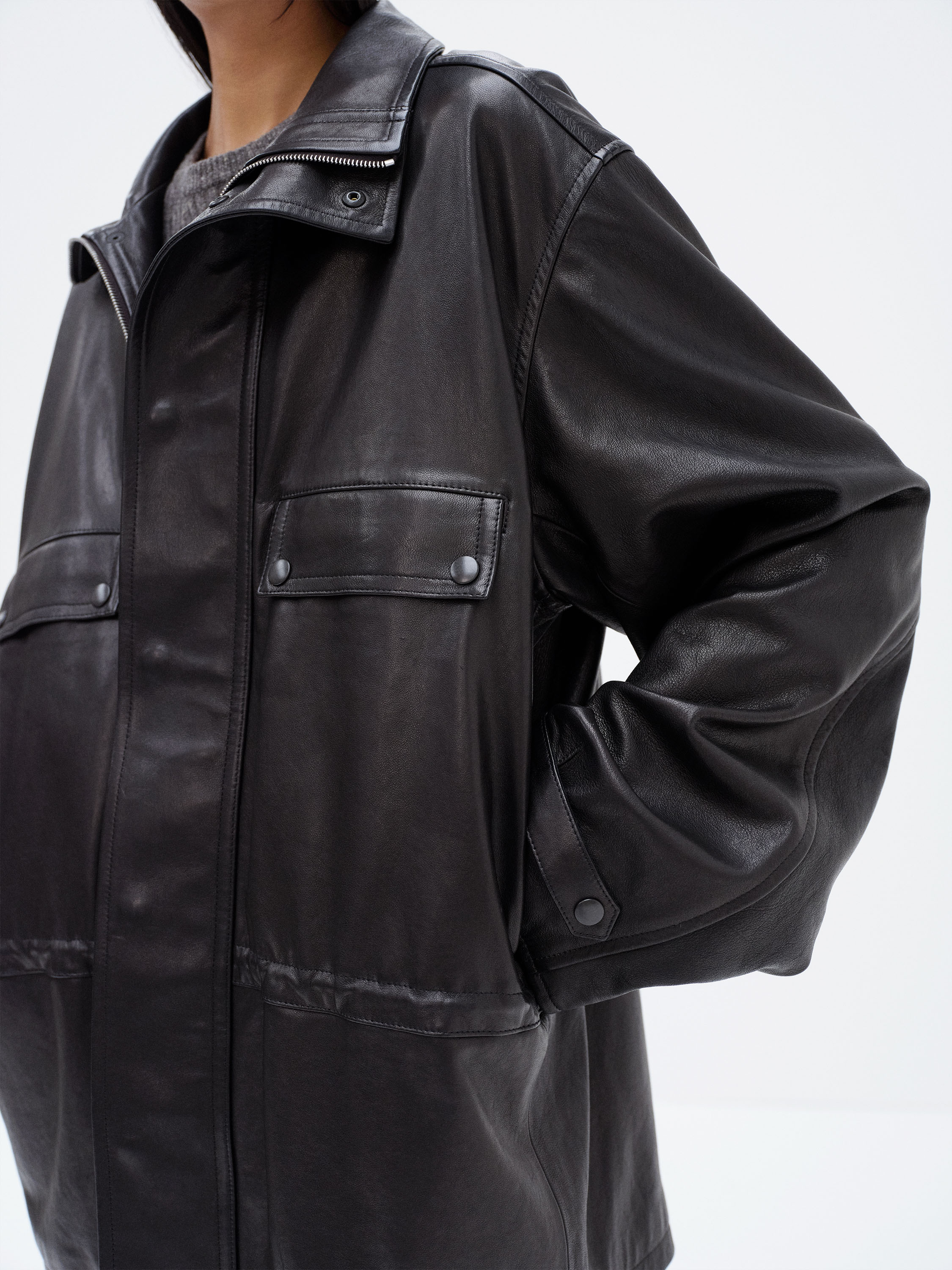 TEXTURED LAMB LEATHER BLOUSON - AURALEE Official Website