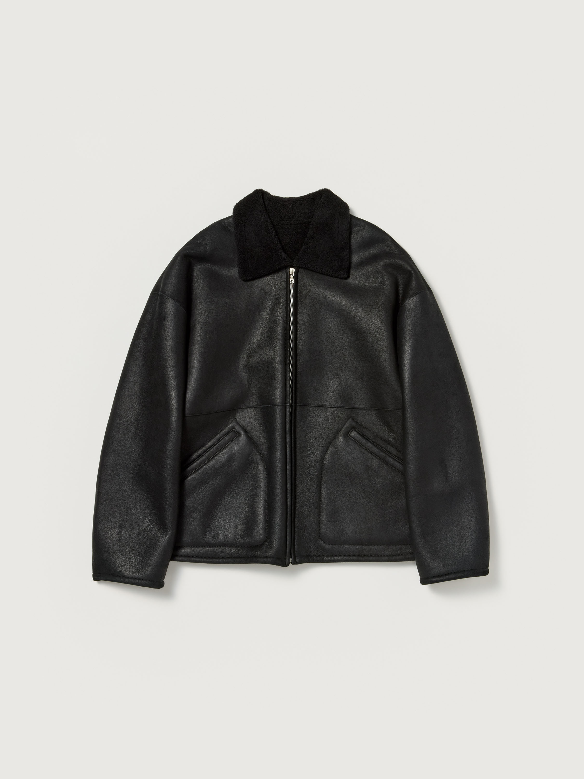 MERINO MOUTON ZIP BLOUSON 詳細画像 BLACK 1