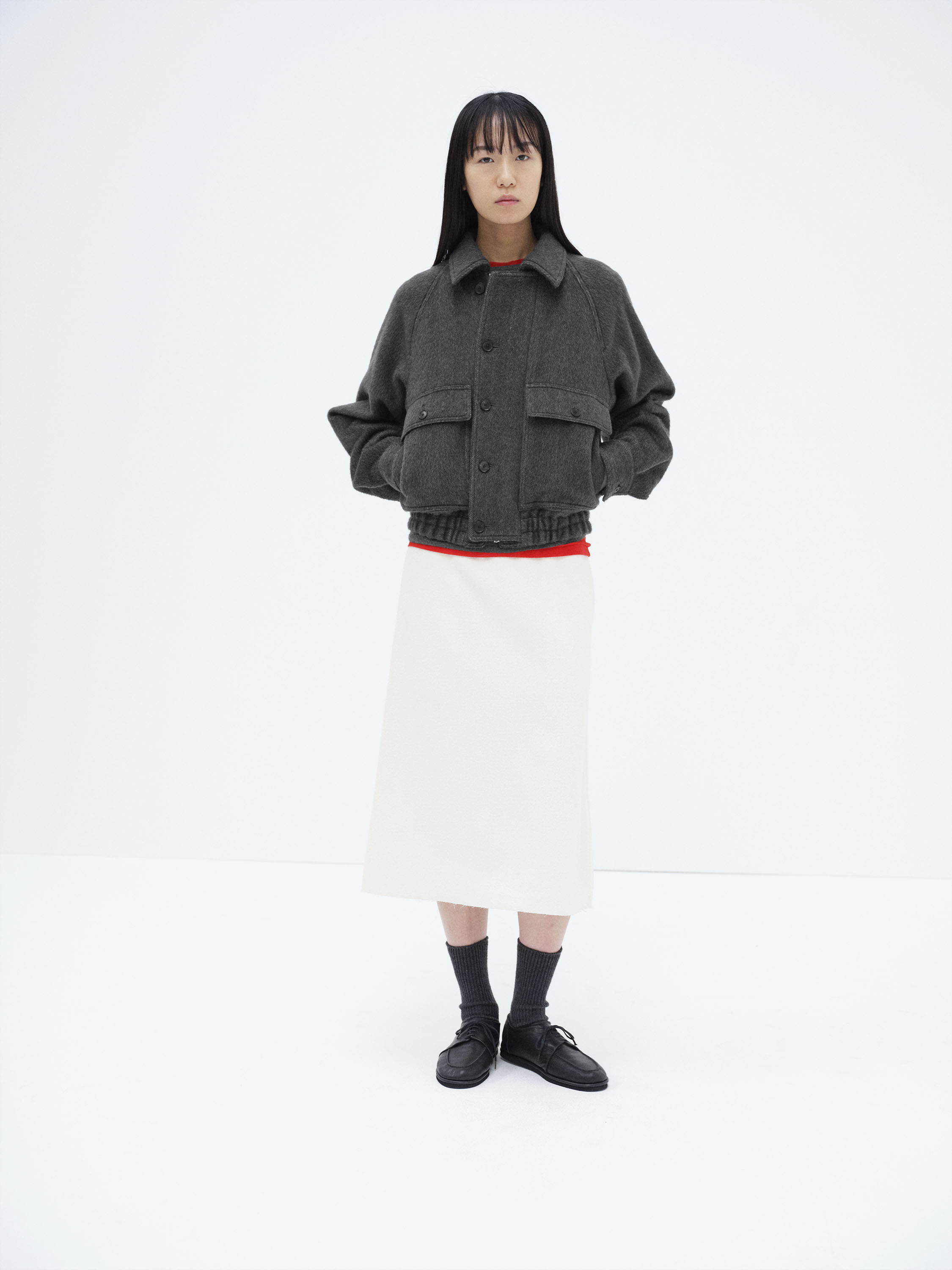 HAIRY WOOL MOHAIR CHAMBRAY BLOUSON 詳細画像 DARK GRAY 1