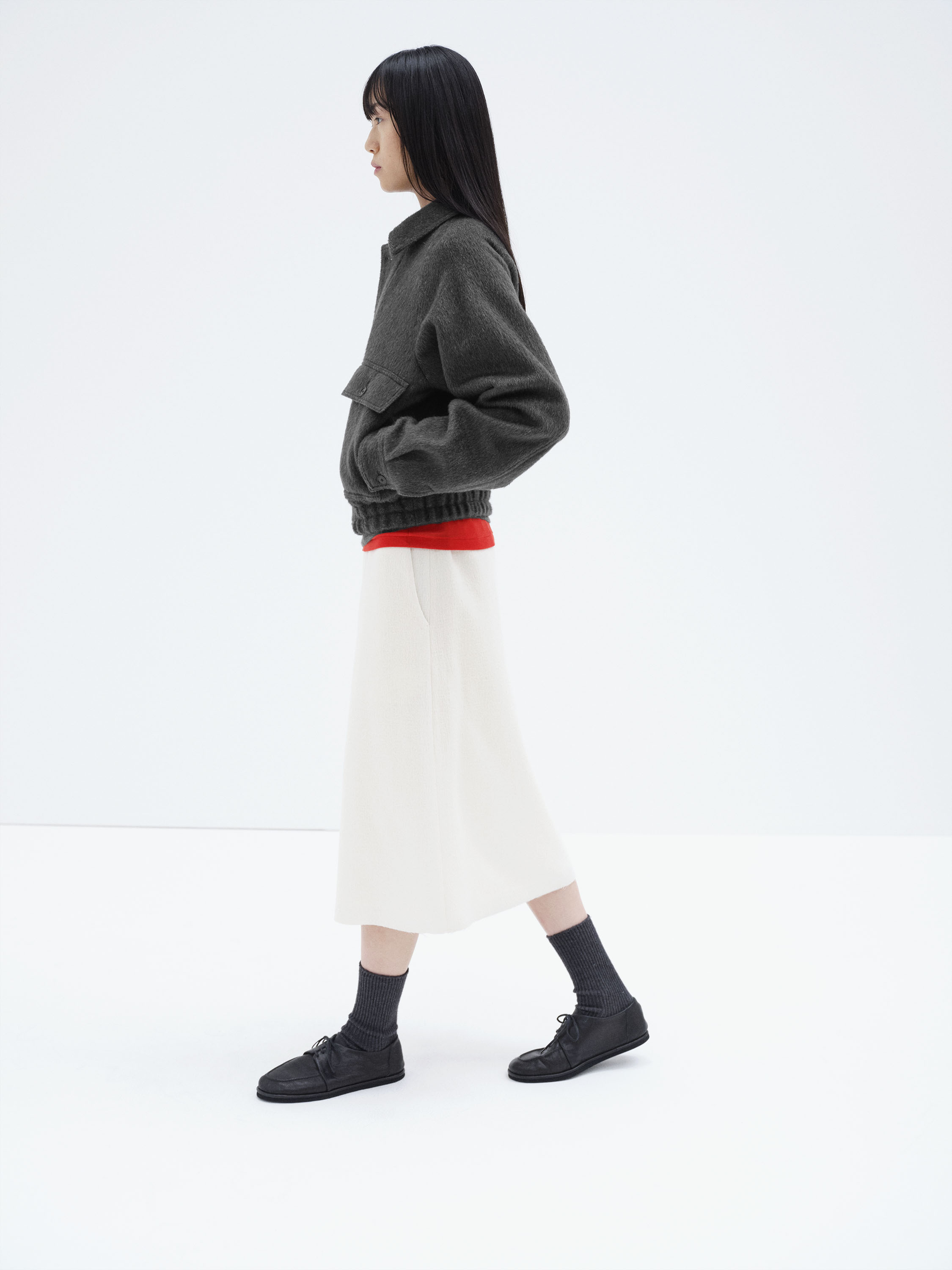 HAIRY WOOL MOHAIR CHAMBRAY BLOUSON 詳細画像 DARK GRAY 3