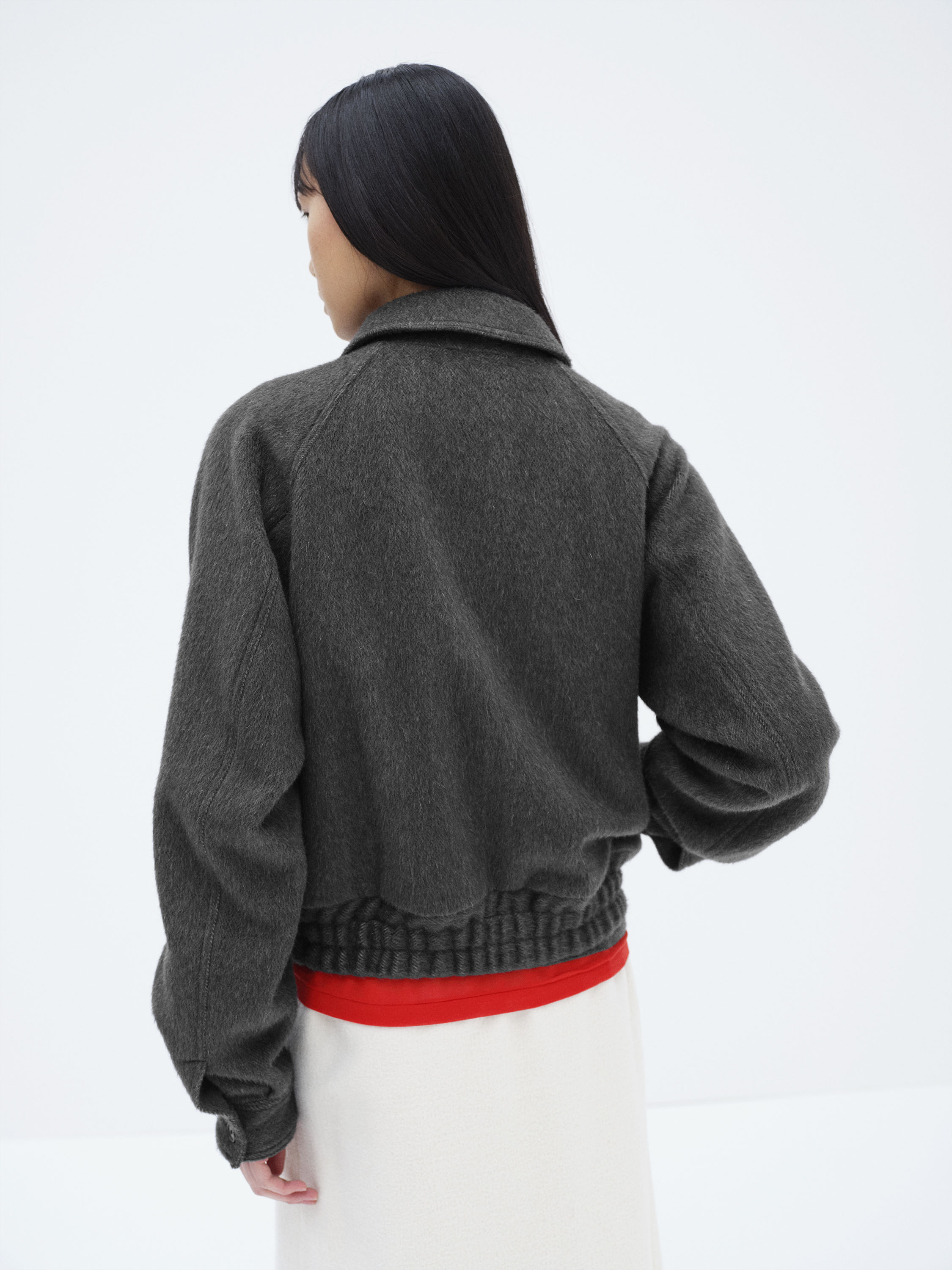 HAIRY WOOL MOHAIR CHAMBRAY BLOUSON 詳細画像 DARK GRAY 5