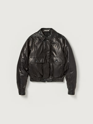FINE CALF LEATHER DOWN BLOUSON