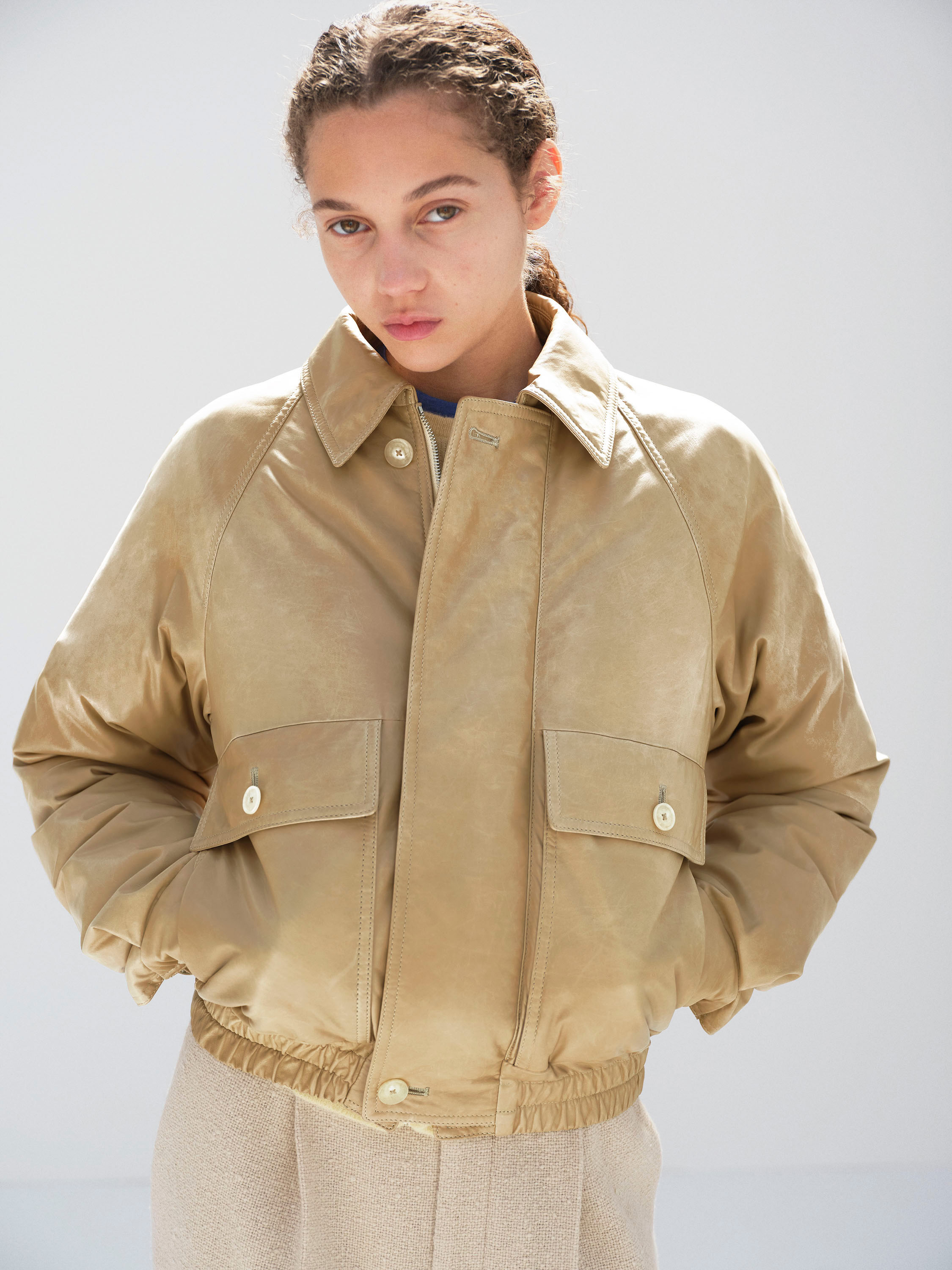 FINE CALF LEATHER DOWN BLOUSON 詳細画像 BEIGE 1