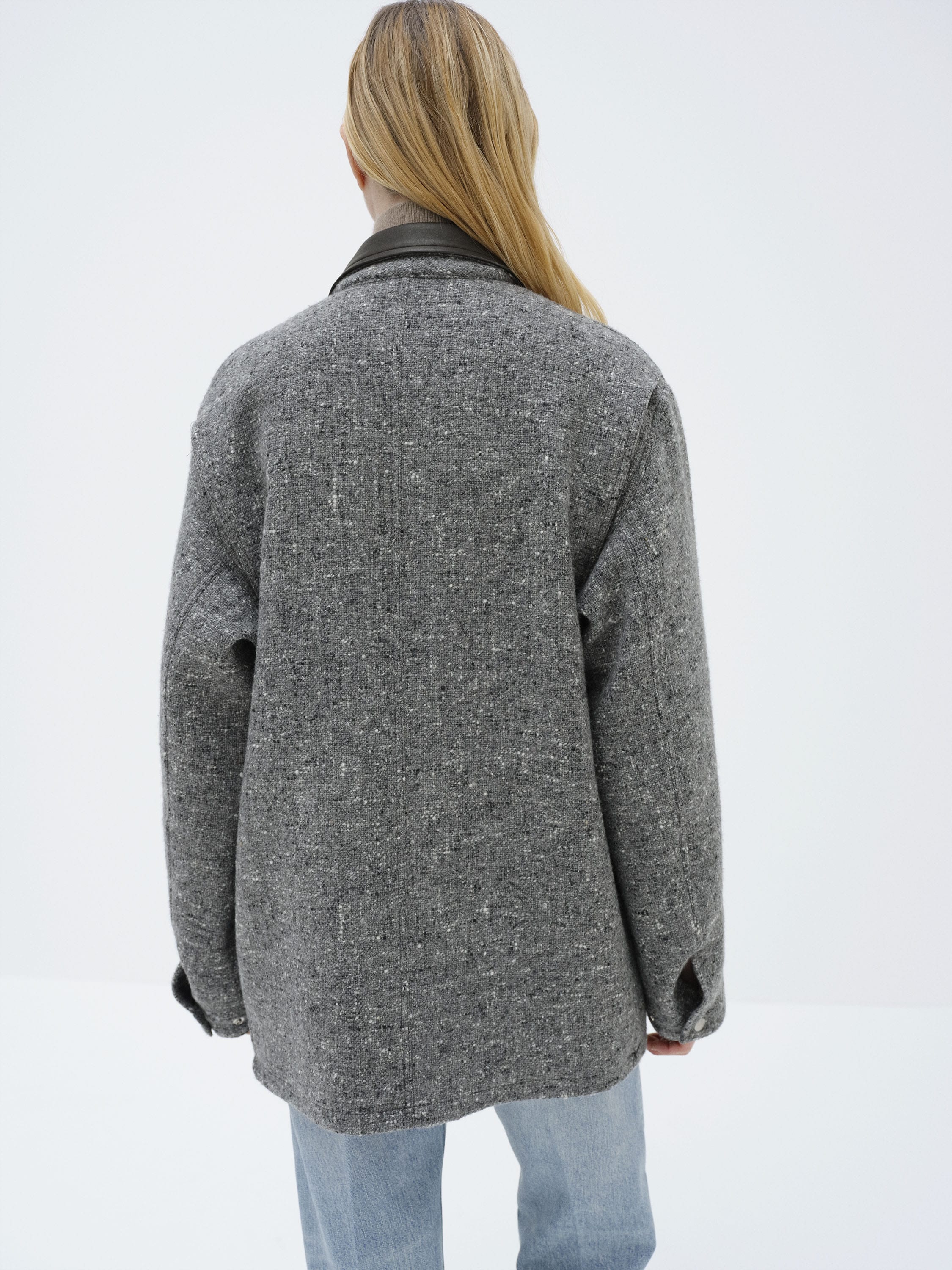 HOMESPUN TWEED ZIP BLOUSON 詳細画像 MIX GRAY 5
