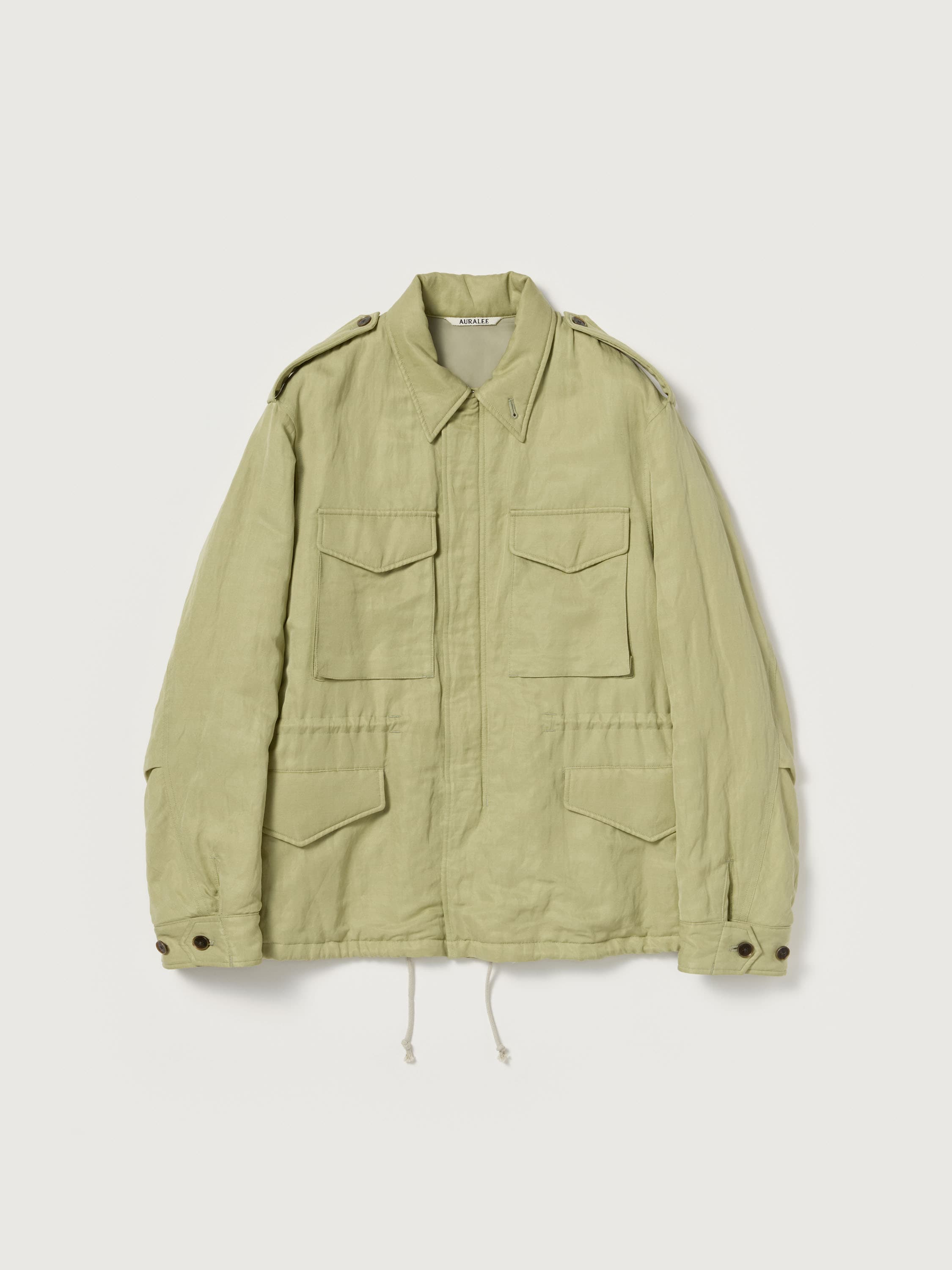 BRUSHED SILK LINEN SATIN PADDED MILITARY BLOUSON 詳細画像 LIGHT KHAKI 6
