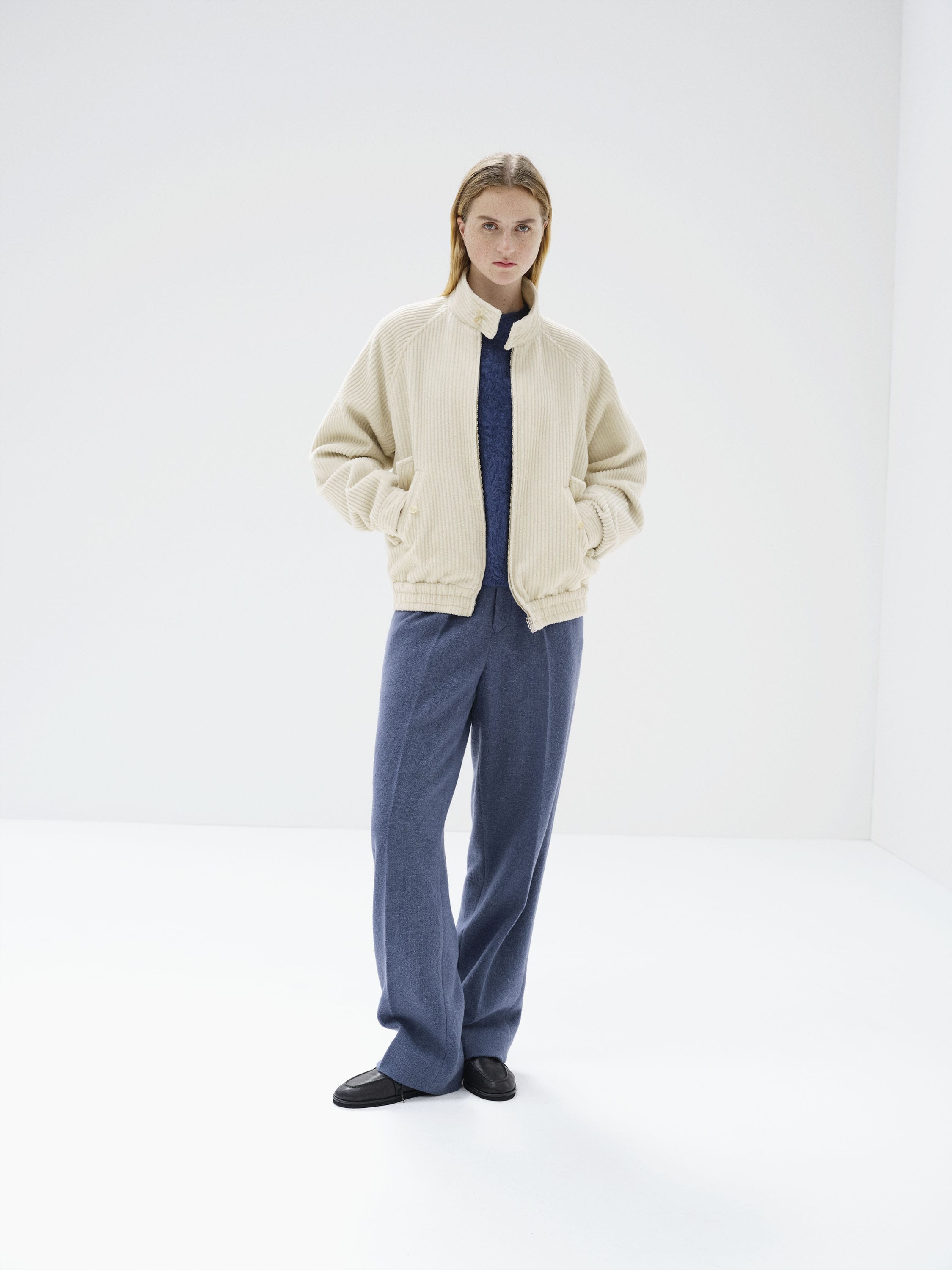 WOOL CASHMERE CORDUROY ZIP BLOUSON 詳細画像 IVORY 2