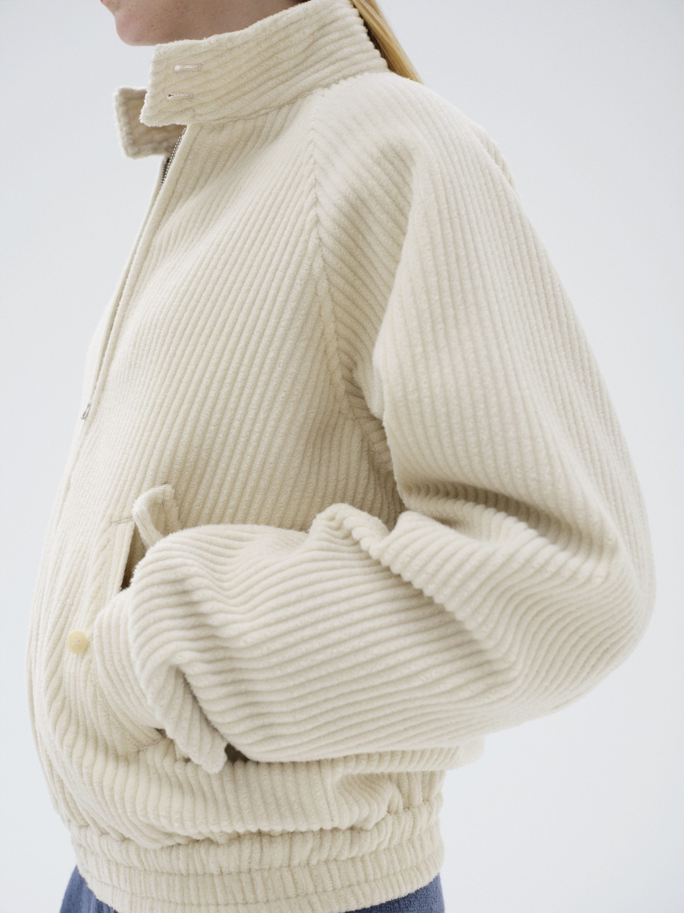 WOOL CASHMERE CORDUROY ZIP BLOUSON 詳細画像 IVORY 3