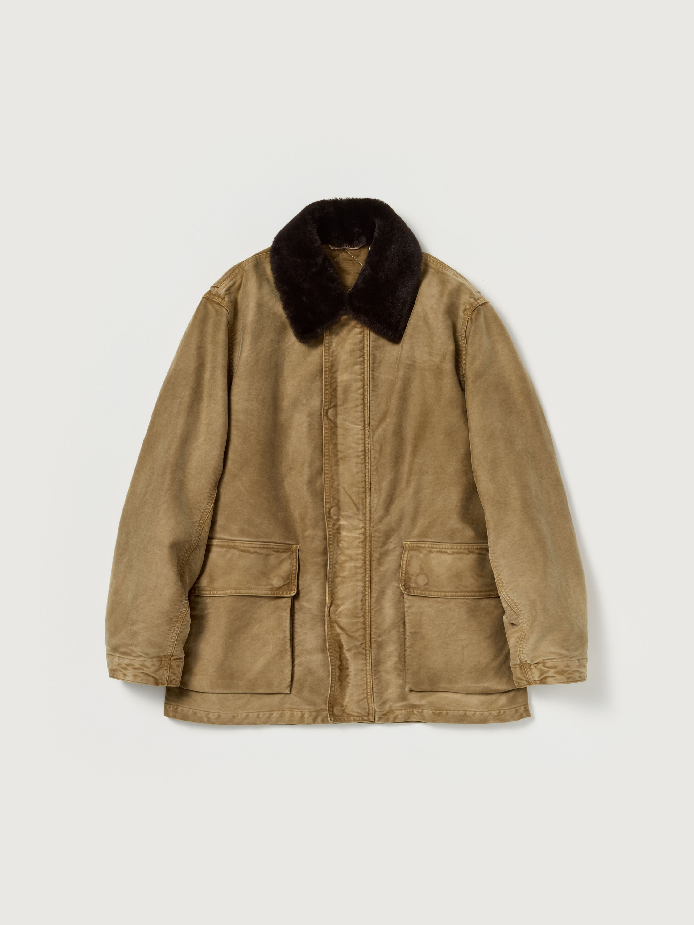 GARMENT-DYED ORGANIC COTTON HEAVY MOLESKIN BLOUSON 詳細画像 FADED BROWN 1