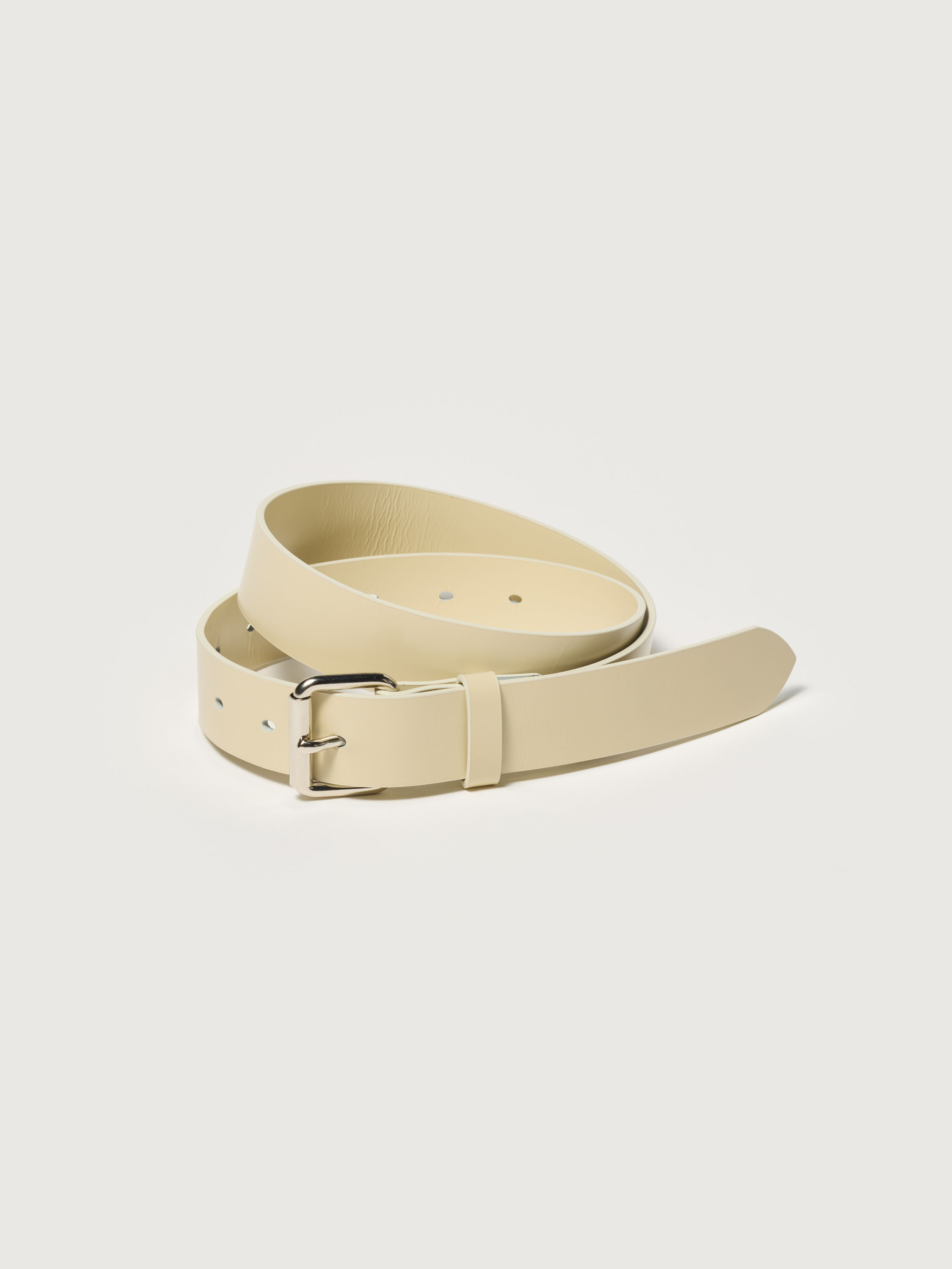 GLAZED LEATHER ROLLER BUCKLE BELT 詳細画像 LIGHT BEIGE 1