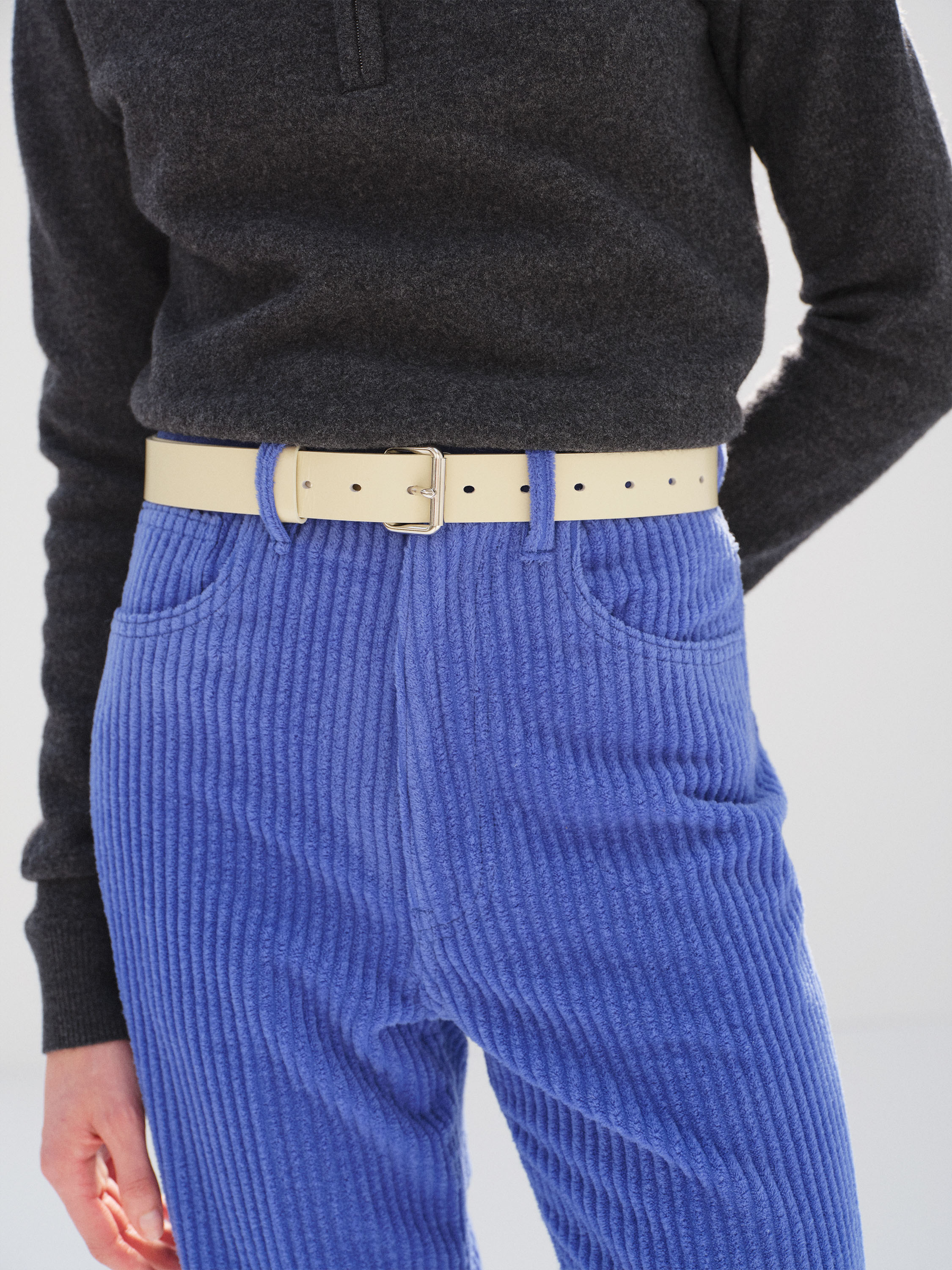 GLAZED LEATHER ROLLER BUCKLE BELT 詳細画像 LIGHT BEIGE 2