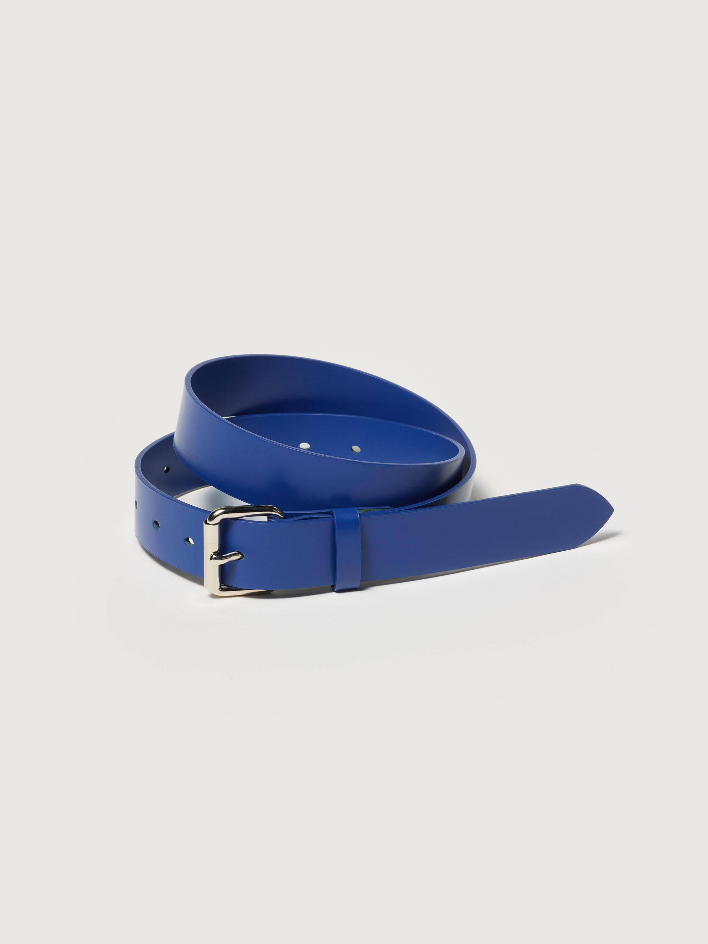 GLAZED LEATHER ROLLER BUCKLE BELT 詳細画像 ROYAL BLUE 1