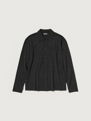 HIGH TWIST WOOL KNIT SHIRT CARDIGAN