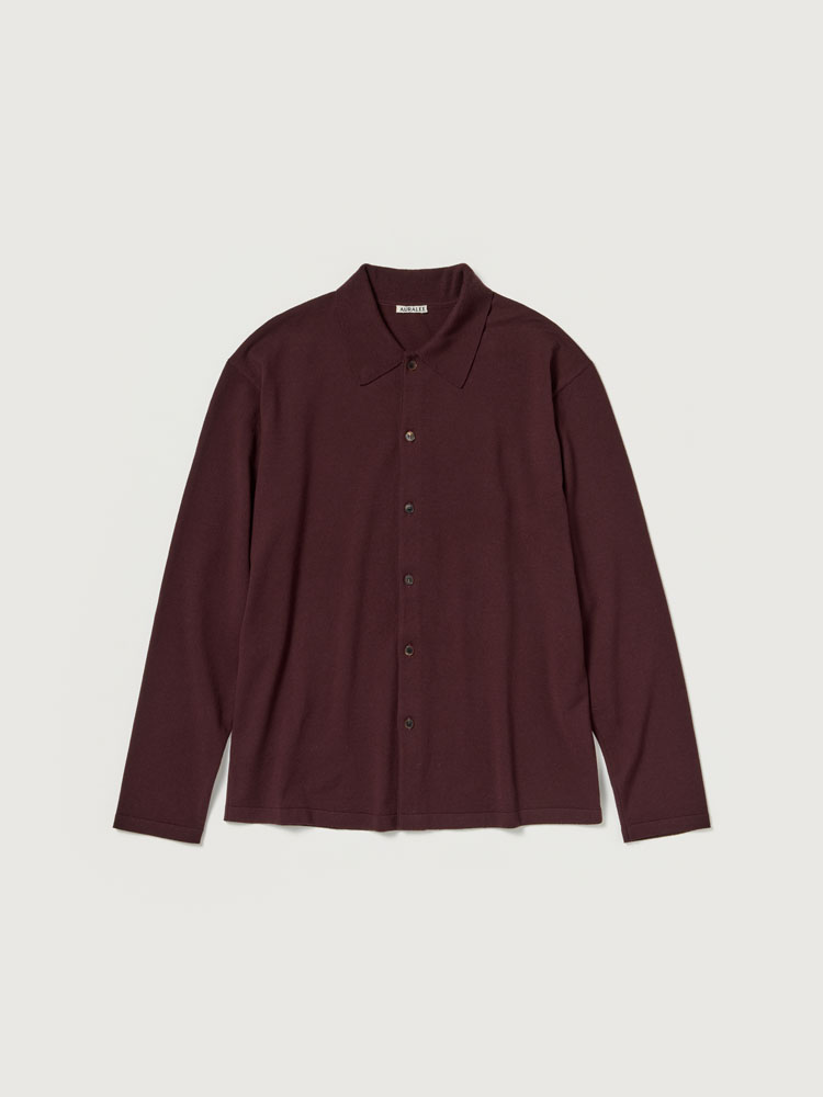 HIGH TWIST WOOL KNIT SHIRT CARDIGAN