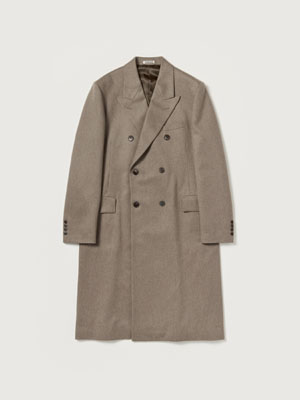 CASHMERE MOLESKIN DOUBLE-BREASTED COAT - AURALEE Official Website