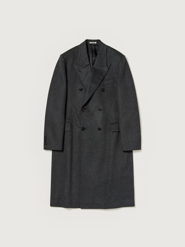 CASHMERE MOLESKIN DOUBLE-BREASTED COAT