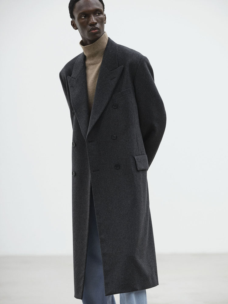 CASHMERE MOLESKIN DOUBLE-BREASTED COAT - AURALEE Official Website