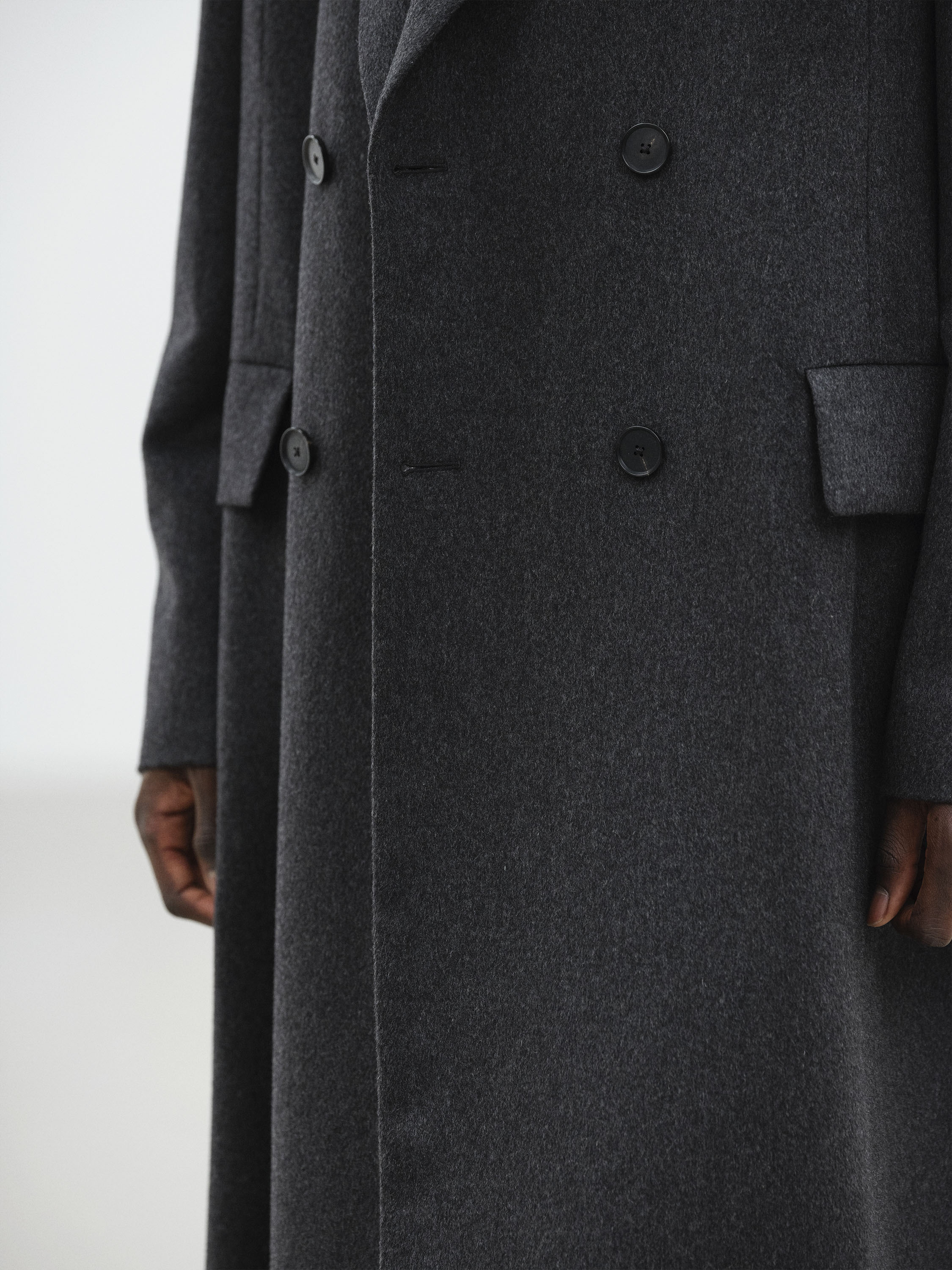 CASHMERE MOLESKIN DOUBLE-BREASTED COAT 詳細画像 TOP CHARCOAL 4