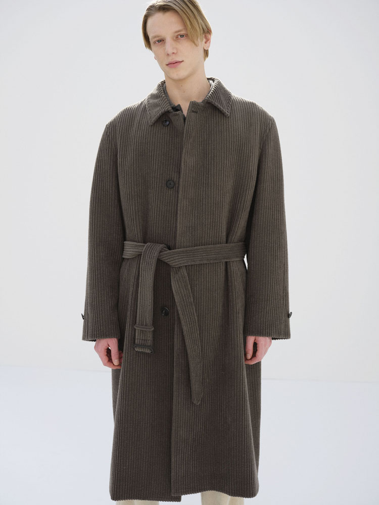 ジャケット・アウター AURALEE CASHMEREMELTON SOUTIEN COLLAR 5 WOOL CASHMERE CORDUROY SOUTIEN COLLAR COAT - AURALEE Official Website