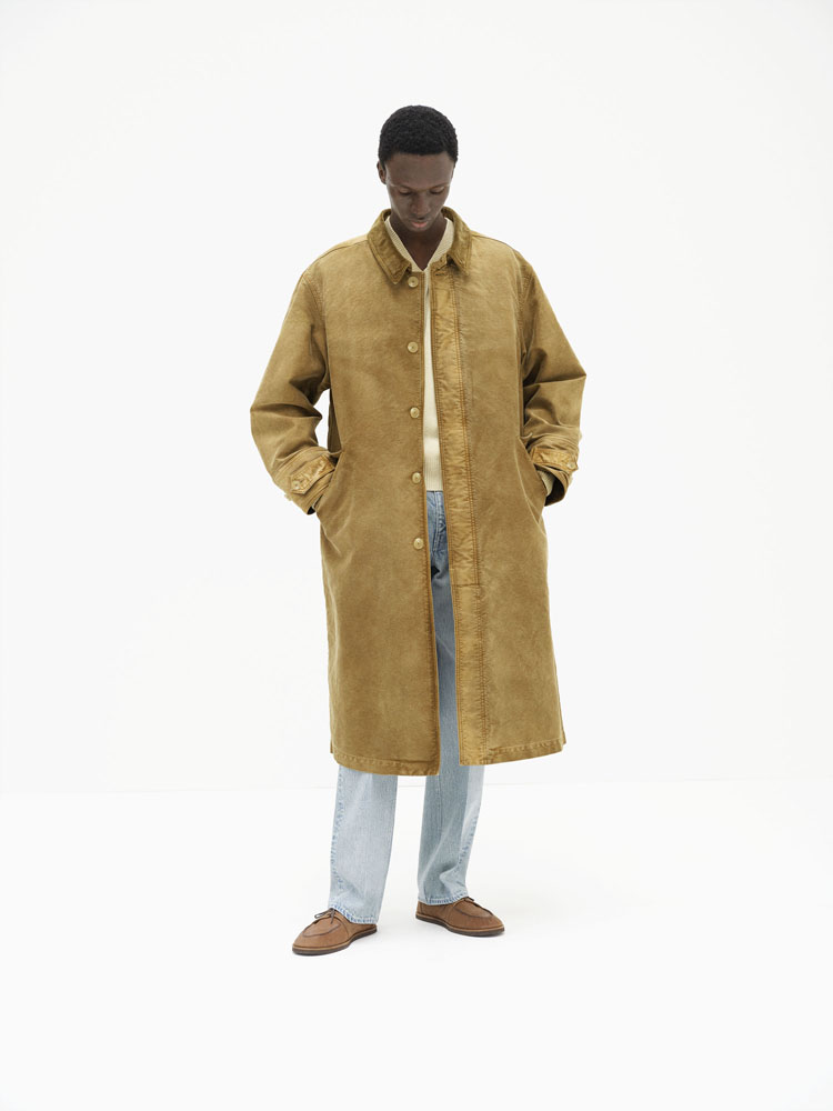 GARMENT-DYED ORGANIC COTTON HEAVY MOLESKIN COAT