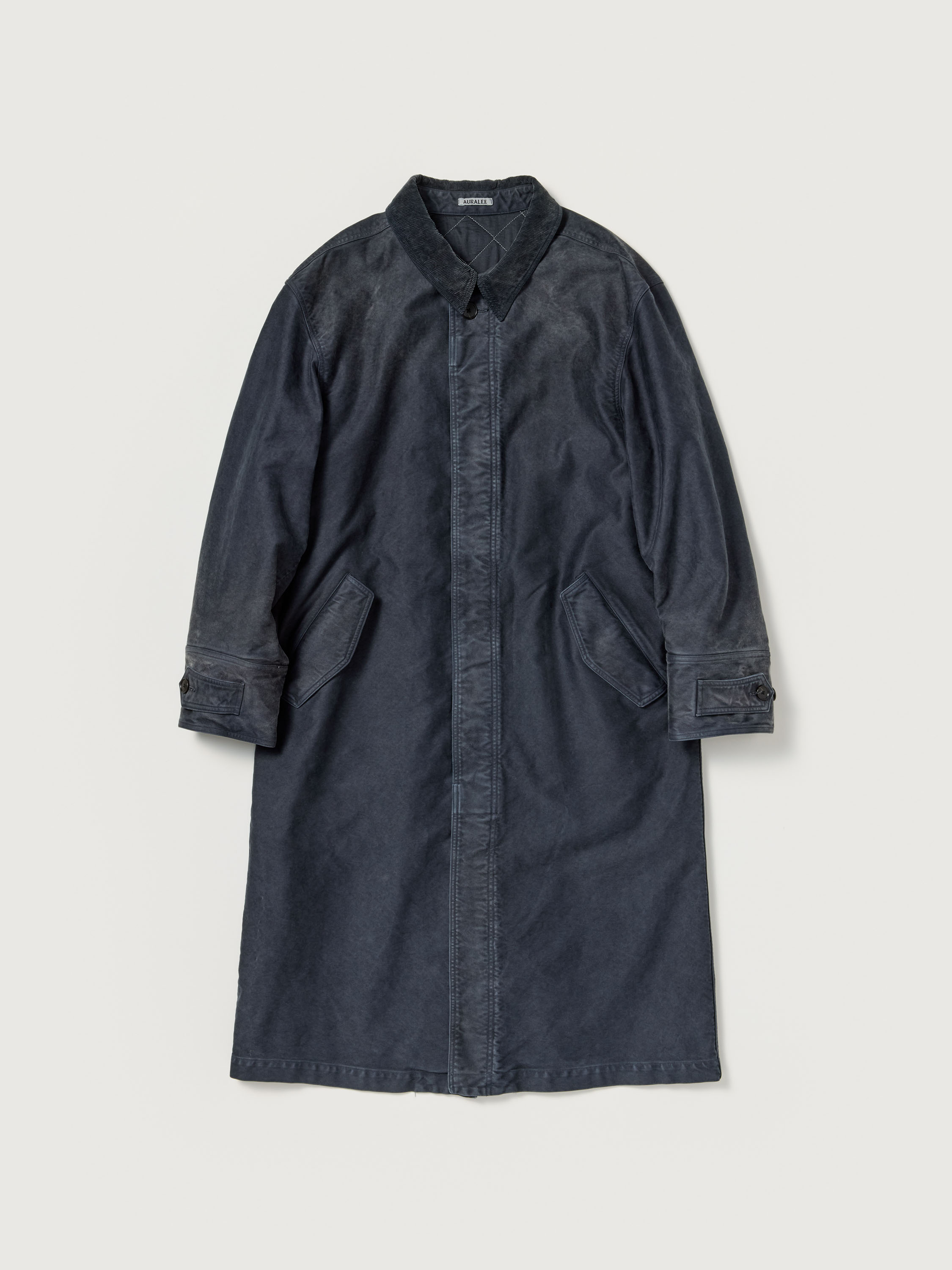 GARMENT-DYED ORGANIC COTTON HEAVY MOLESKIN COAT 詳細画像 FADED BLACK 1