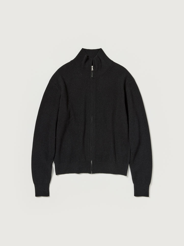SUPER FINE WOOL RIB KNIT ZIP CARDIGAN - AURALEE Official Website