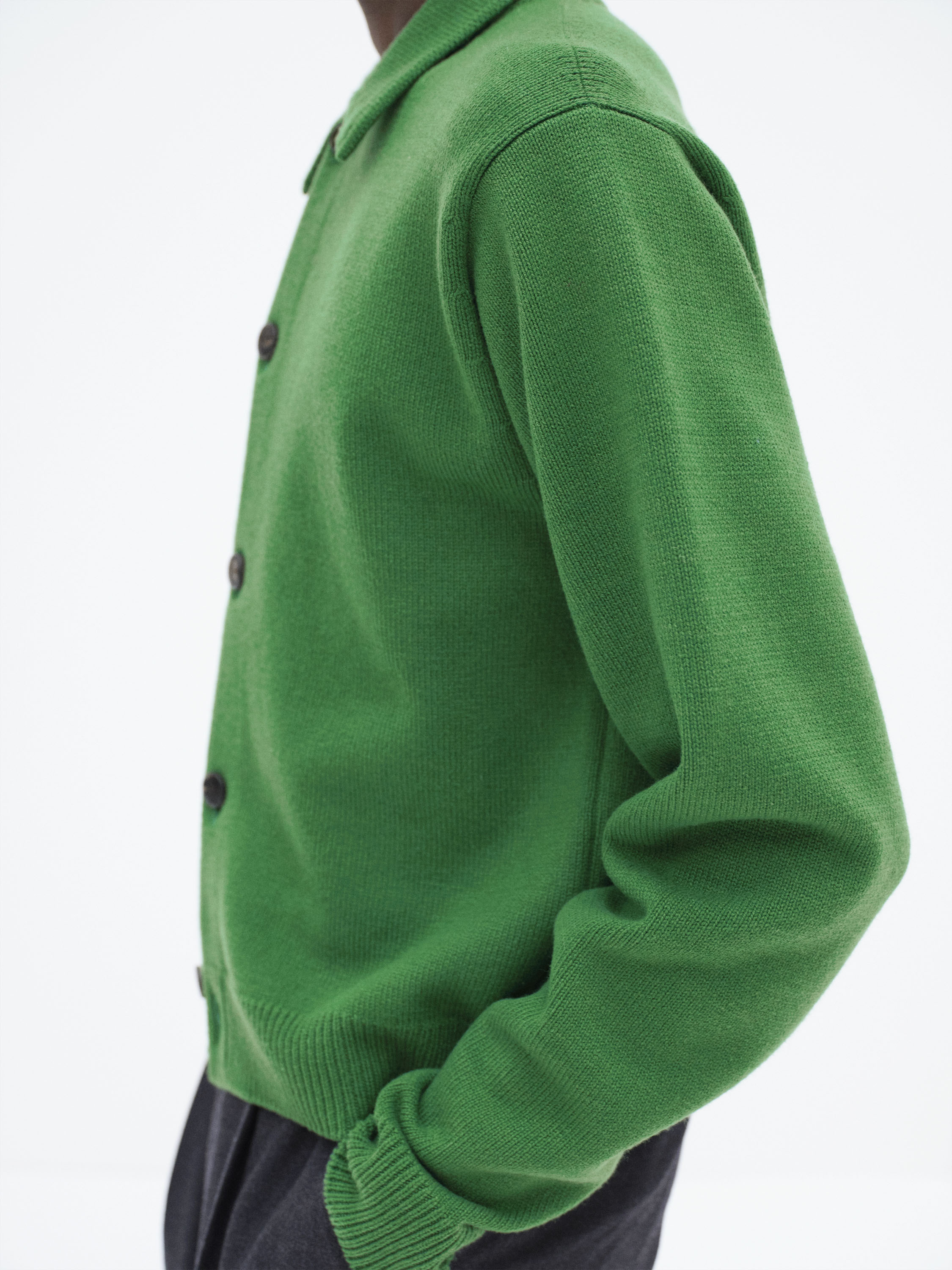 SUPER FINE WOOL KNIT SHIRT CARDIGAN 詳細画像 GREEN 3