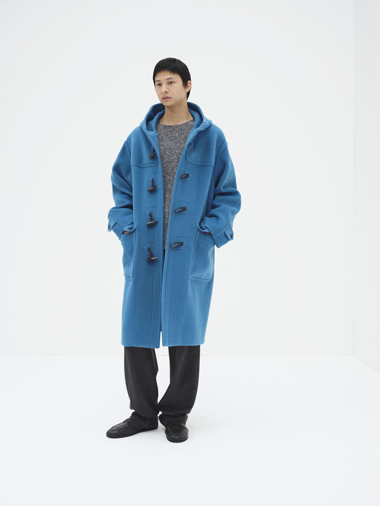 WOOL HERRINGBONE DUFFLE COAT
