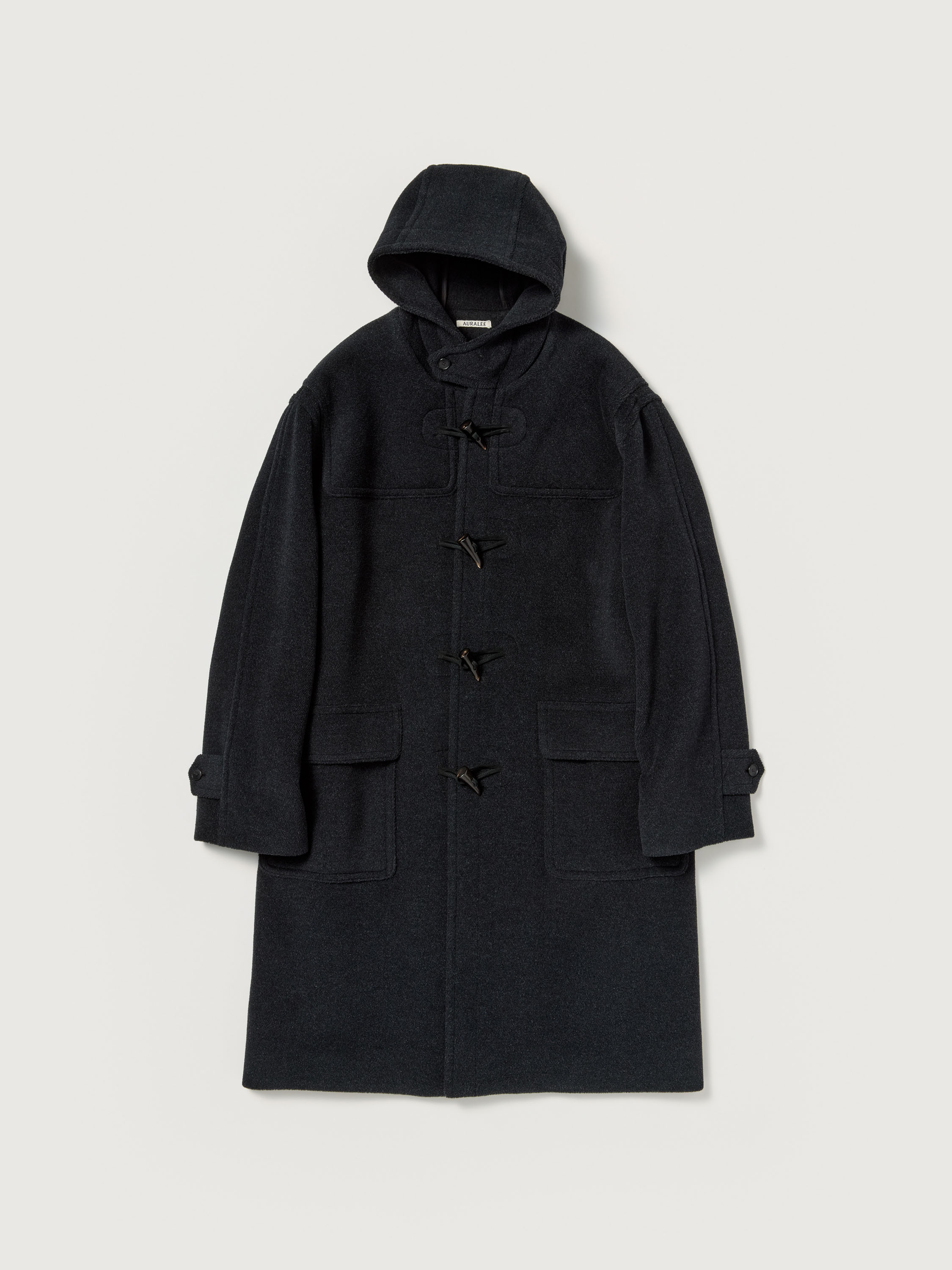 WOOL HERRINGBONE DUFFLE COAT 詳細画像 DARK CHARCOAL 1