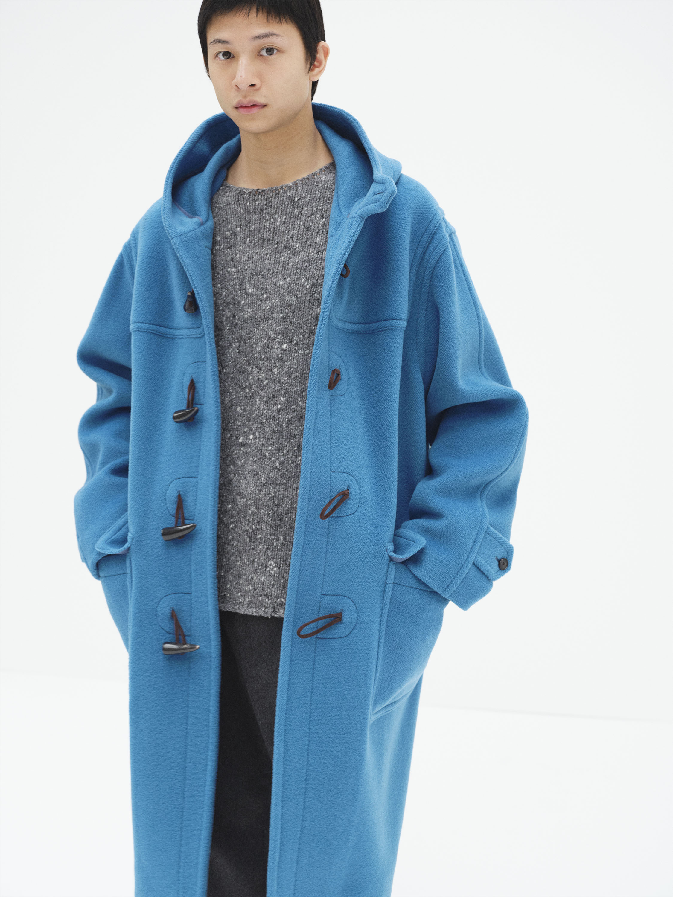 WOOL HERRINGBONE DUFFLE COAT 詳細画像 CERULEAN BLUE 2