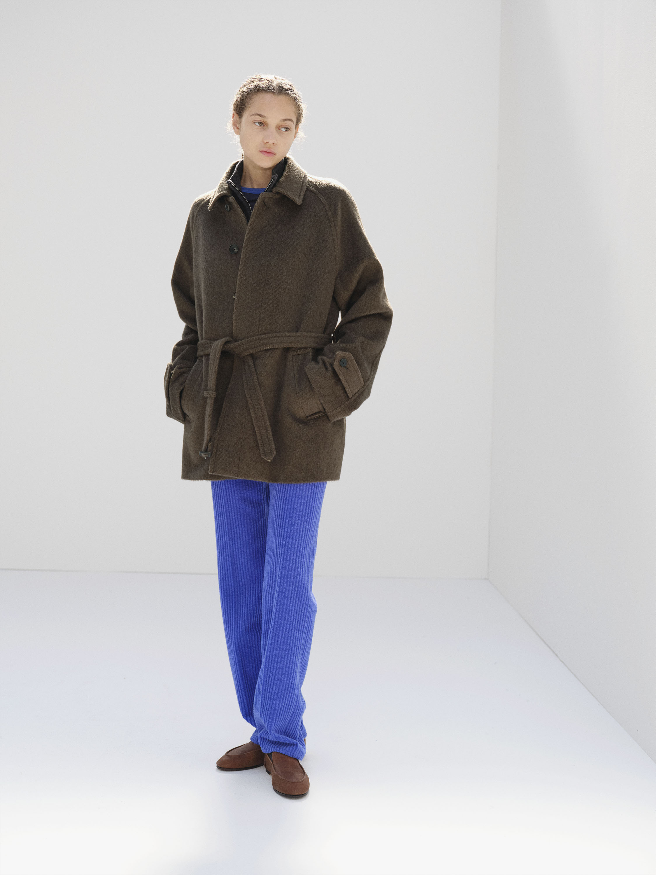 【AURALEE】CHAMBRAY SOUTIEN COLLAR COAT 5 HAIRY WOOL MOHAIR CHAMBRAY SOUTIEN COLLAR COAT - AURALEE Official