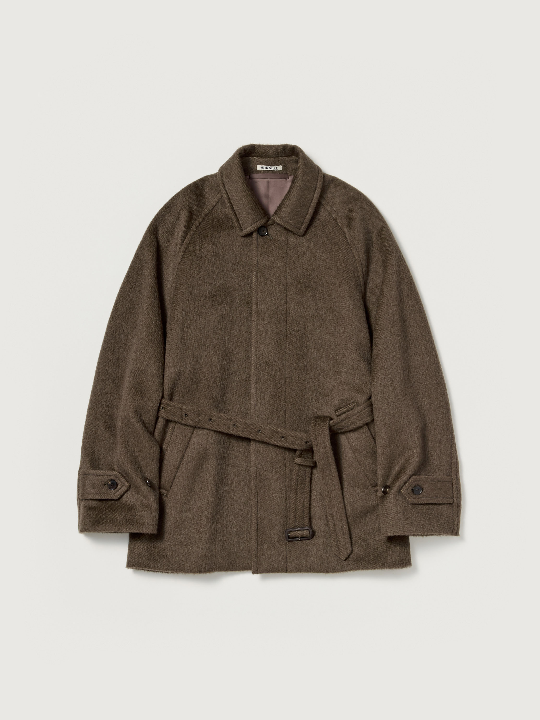 HAIRY WOOL MOHAIR CHAMBRAY SOUTIEN COLLAR COAT 詳細画像 BROWN 7