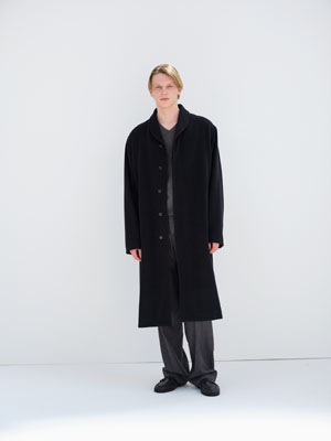 SUPER FINE WOOL MOSSER SHAWL COLLAR COAT