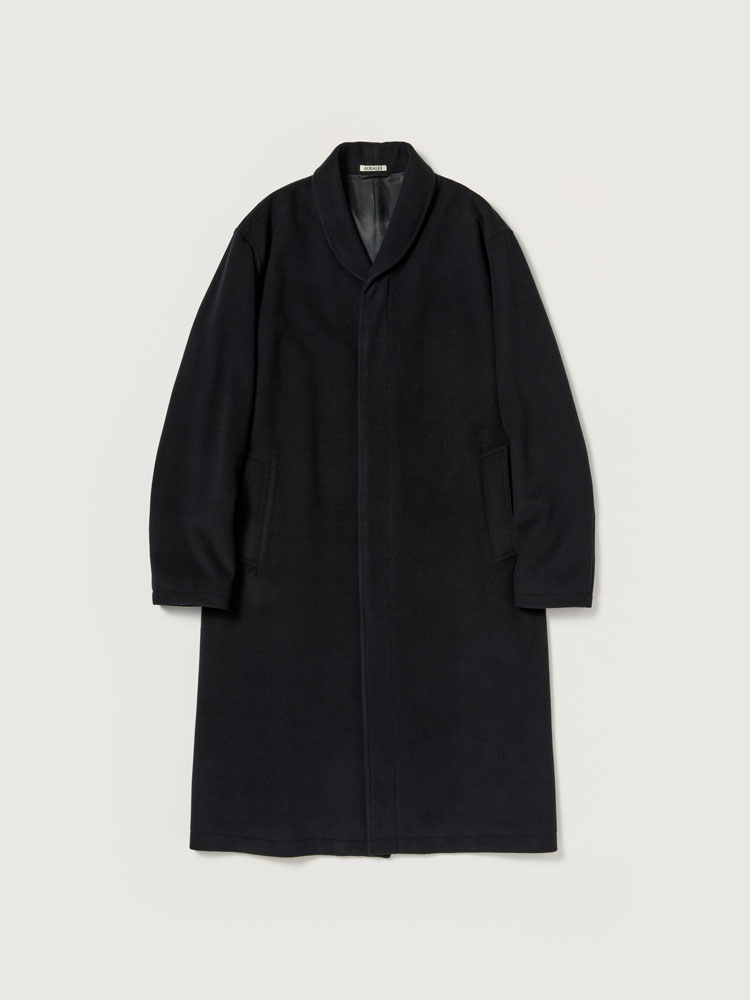 SUPER FINE WOOL MOSSER SHAWL COLLAR COAT