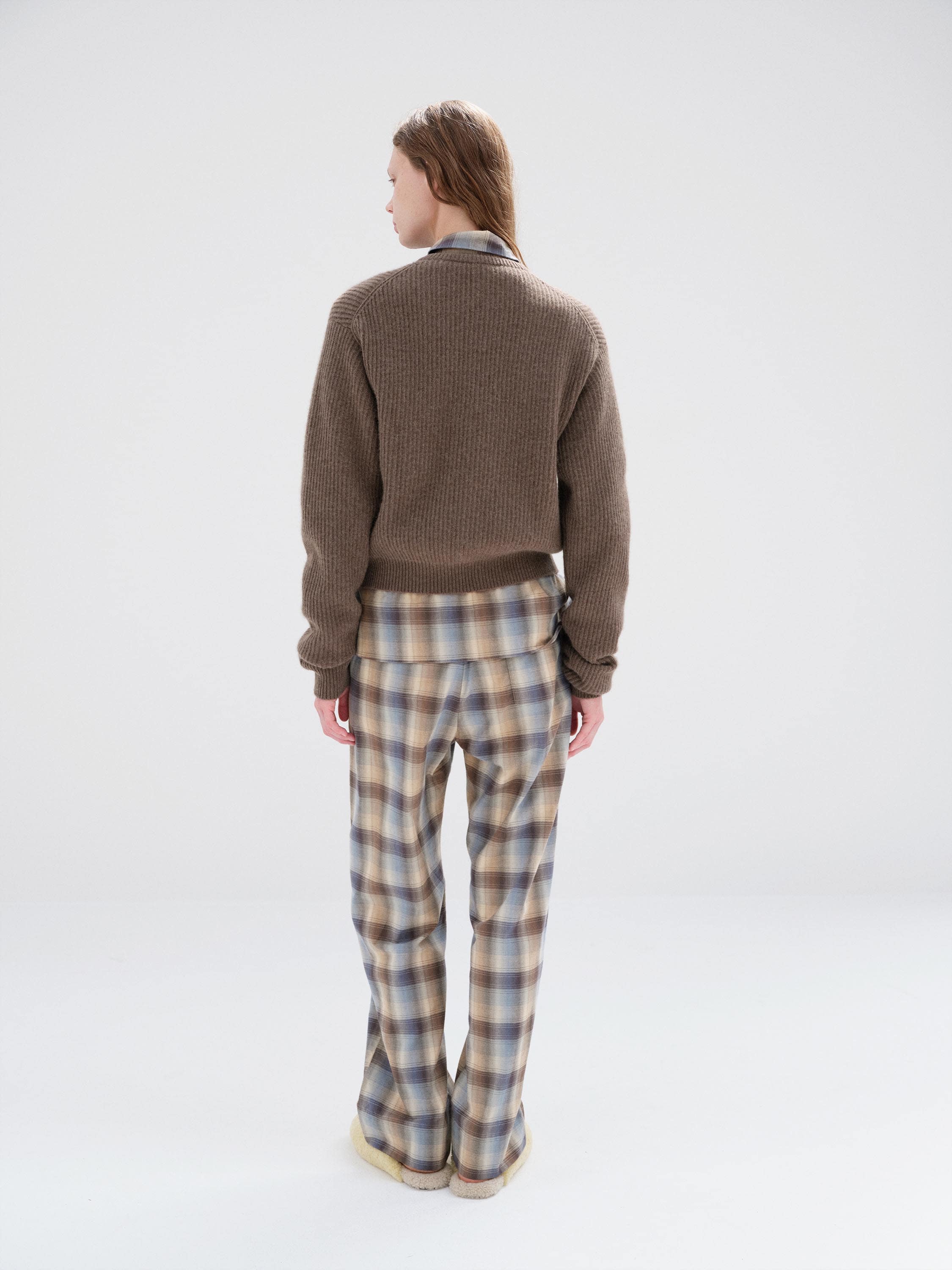 SUPER FINE WOOL CASHMERE RIB KNIT CARDIGAN 詳細画像 SOIL BROWN 3