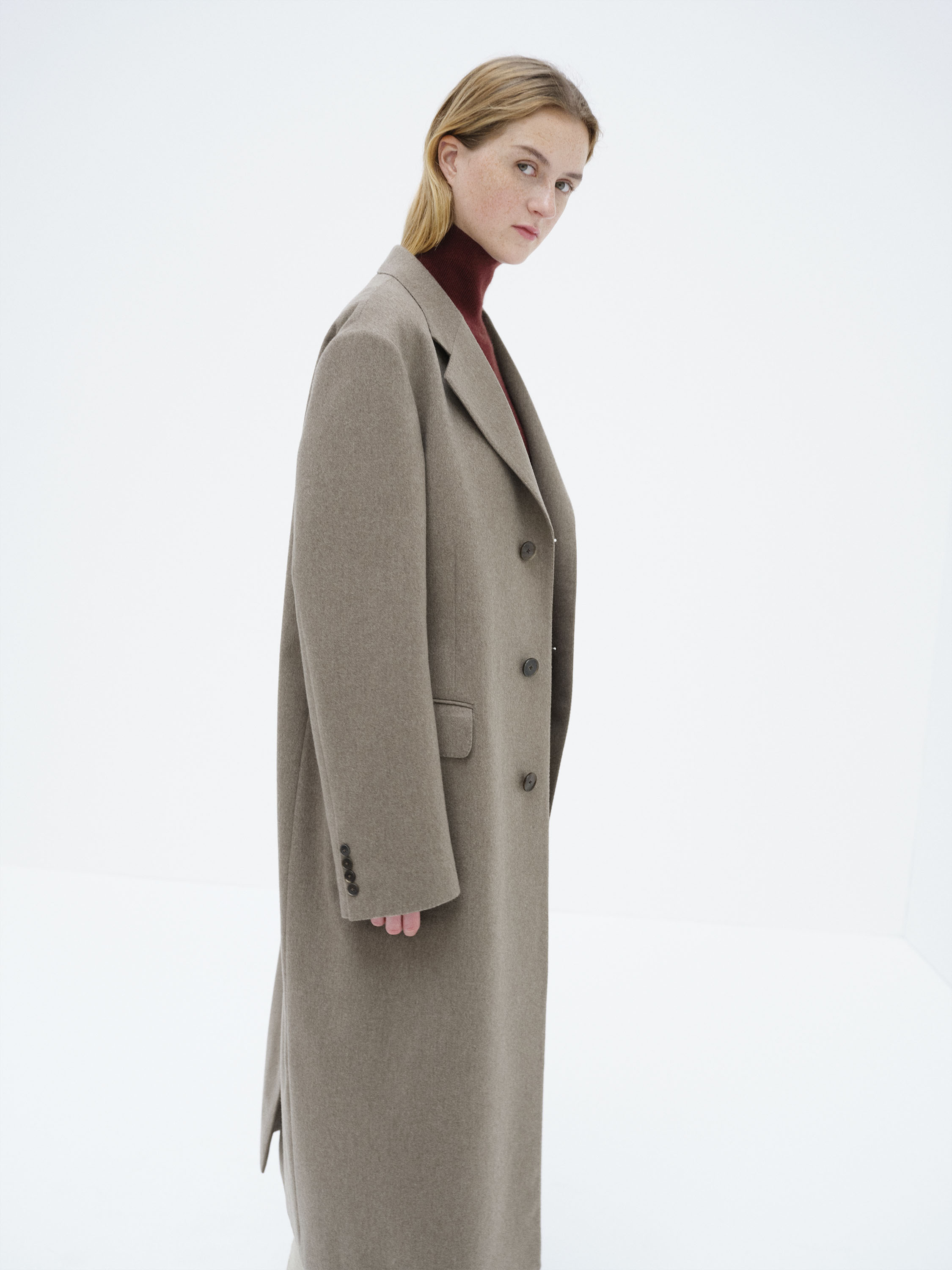 CASHMERE MOLESKIN LONG COAT 詳細画像 TOP BROWN BEIGE 5