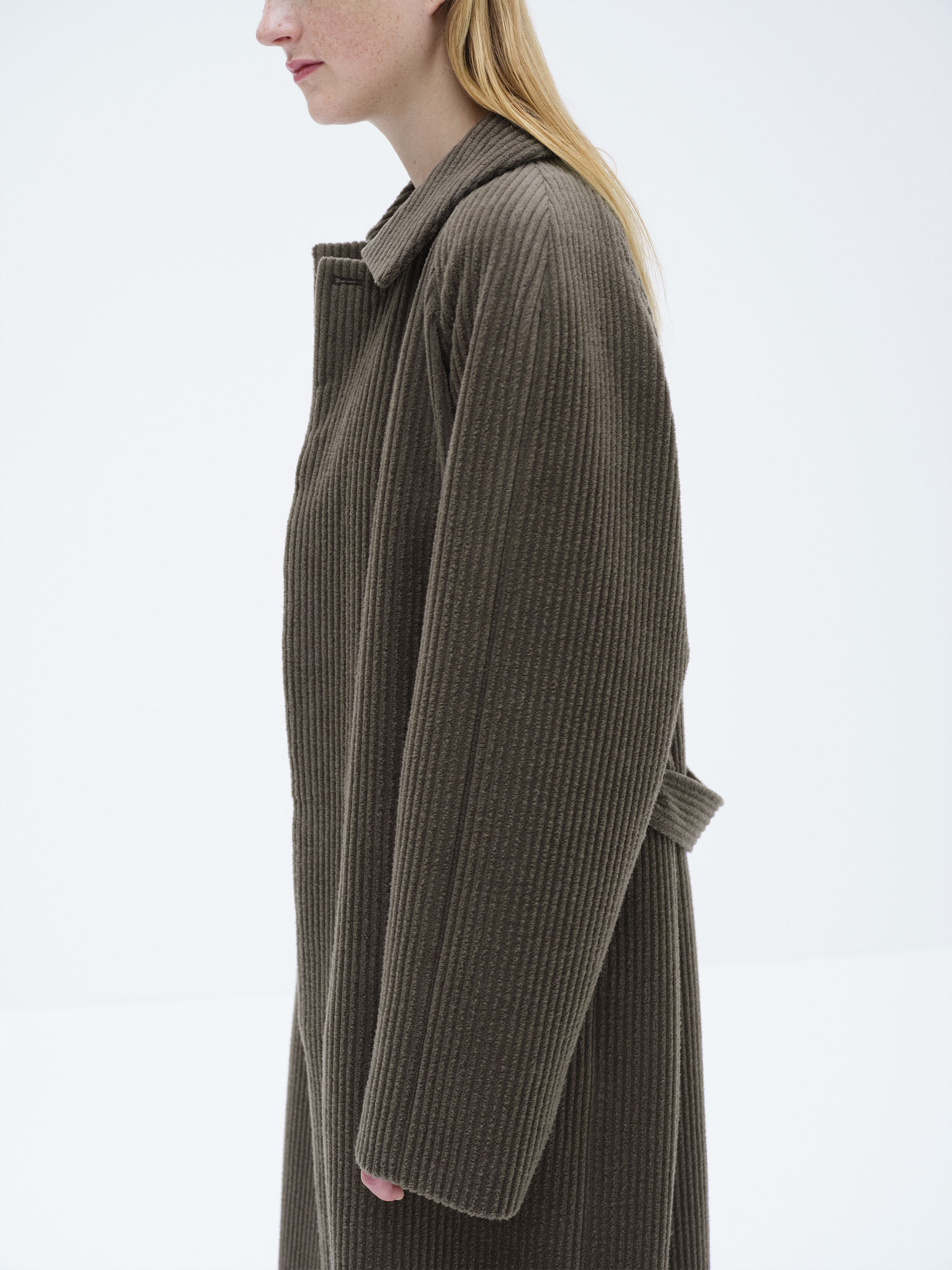 WOOL CASHMERE CORDUROY SOUTIEN COLLAR COAT 詳細画像 SMOKY BROWN 4