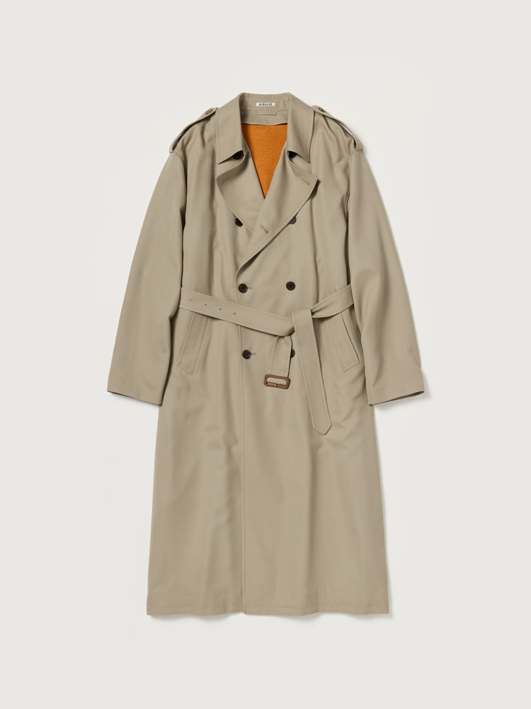 ULTRA FINE WOOL TRENCH COAT WITH DETACHABLE LINER - AURALEE