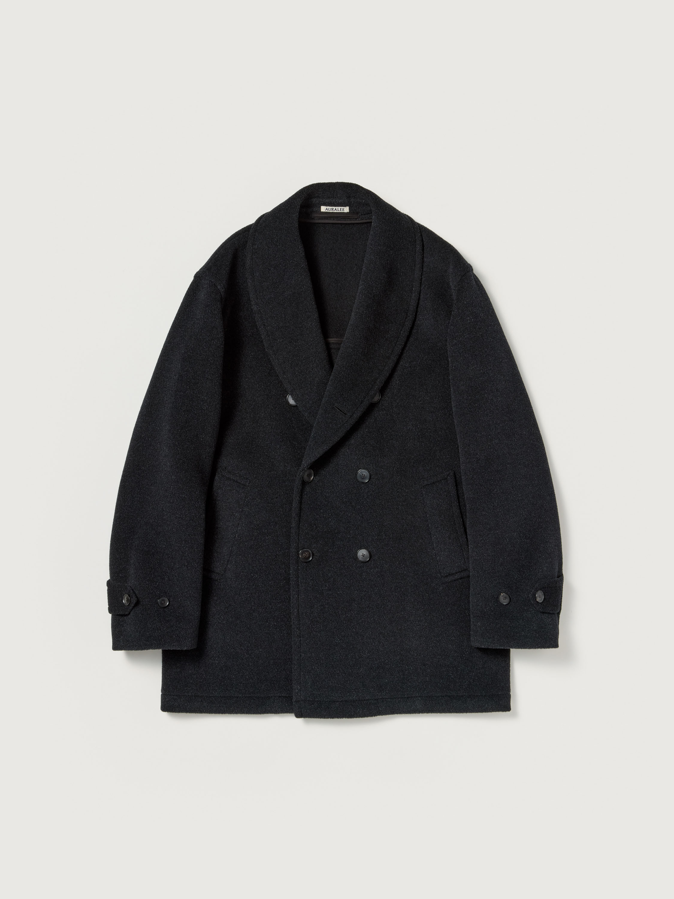 WOOL HERRINGBONE SHAWL COLLAR COAT 詳細画像 DARK CHARCOAL 1