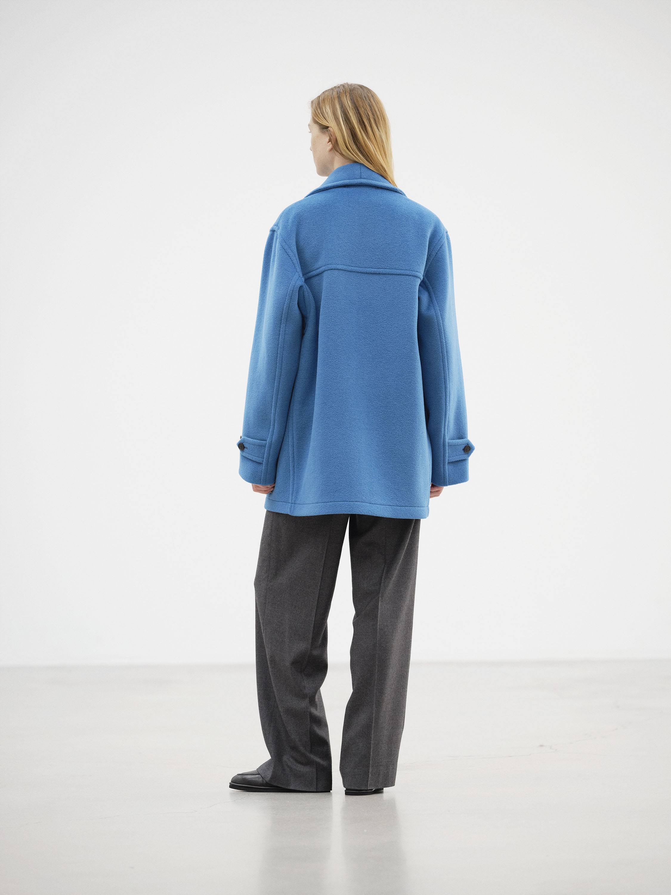 WOOL HERRINGBONE SHAWL COLLAR COAT 詳細画像 CERULEAN BLUE 5